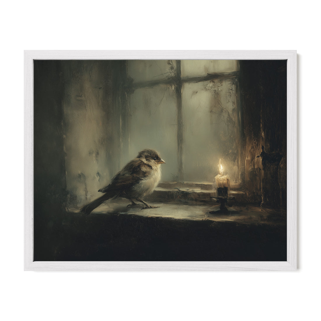 Bird at Candlelit Window