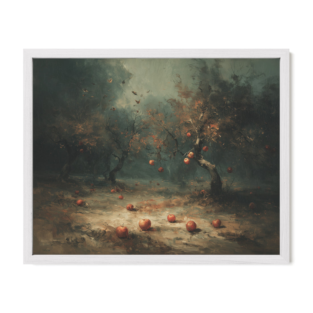 Apple Orchard In Fog