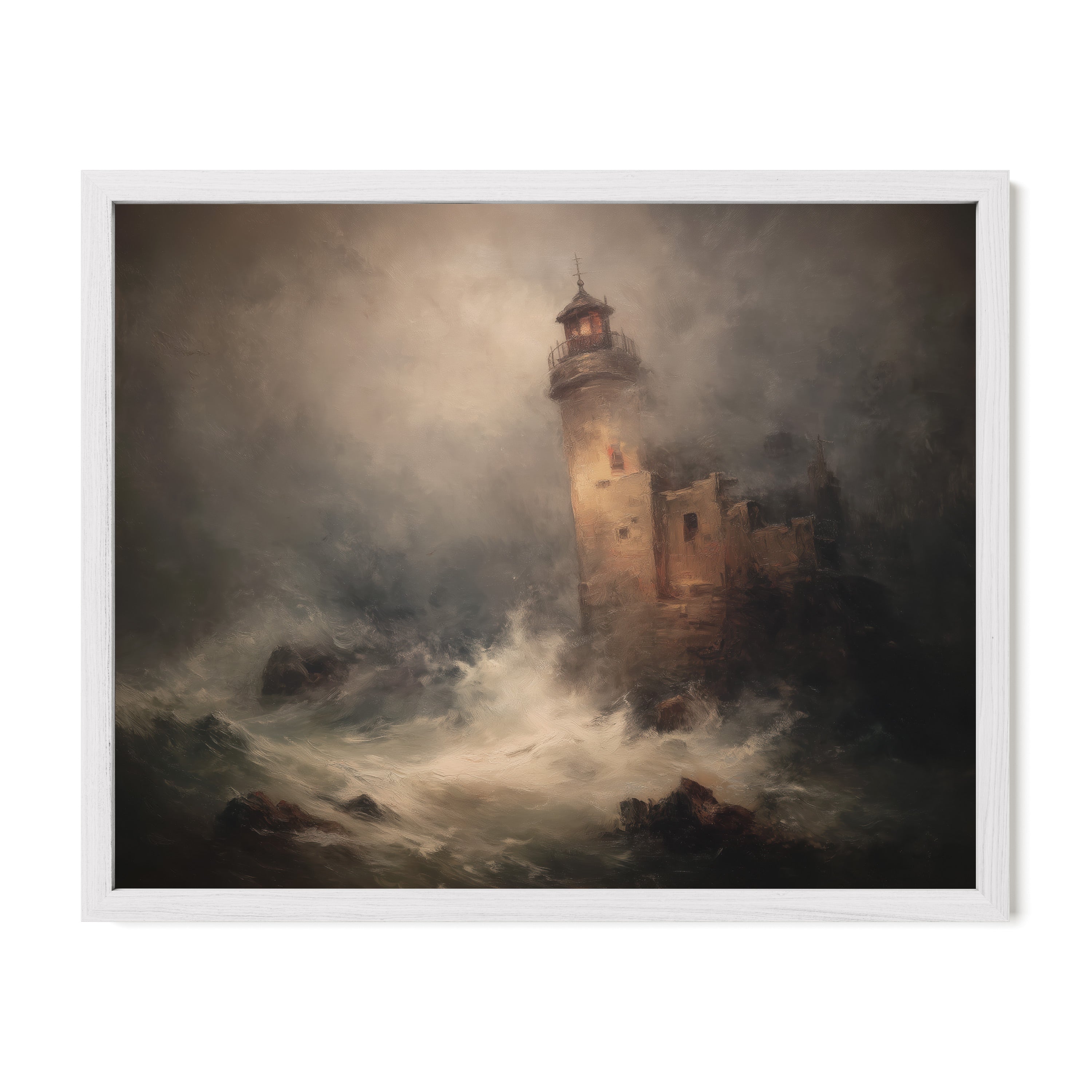 Lighthouse in Stormy Sea