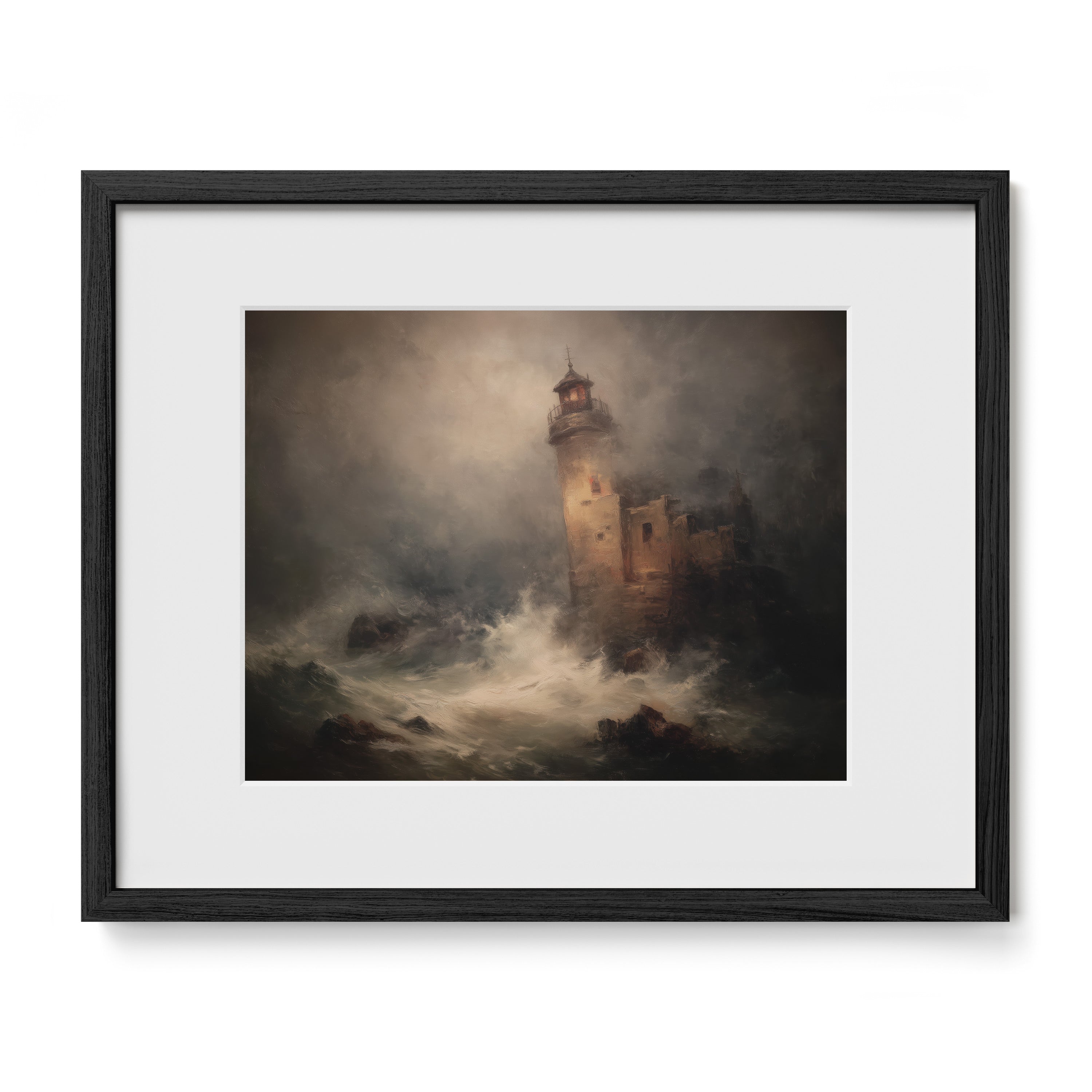Lighthouse in Stormy Sea