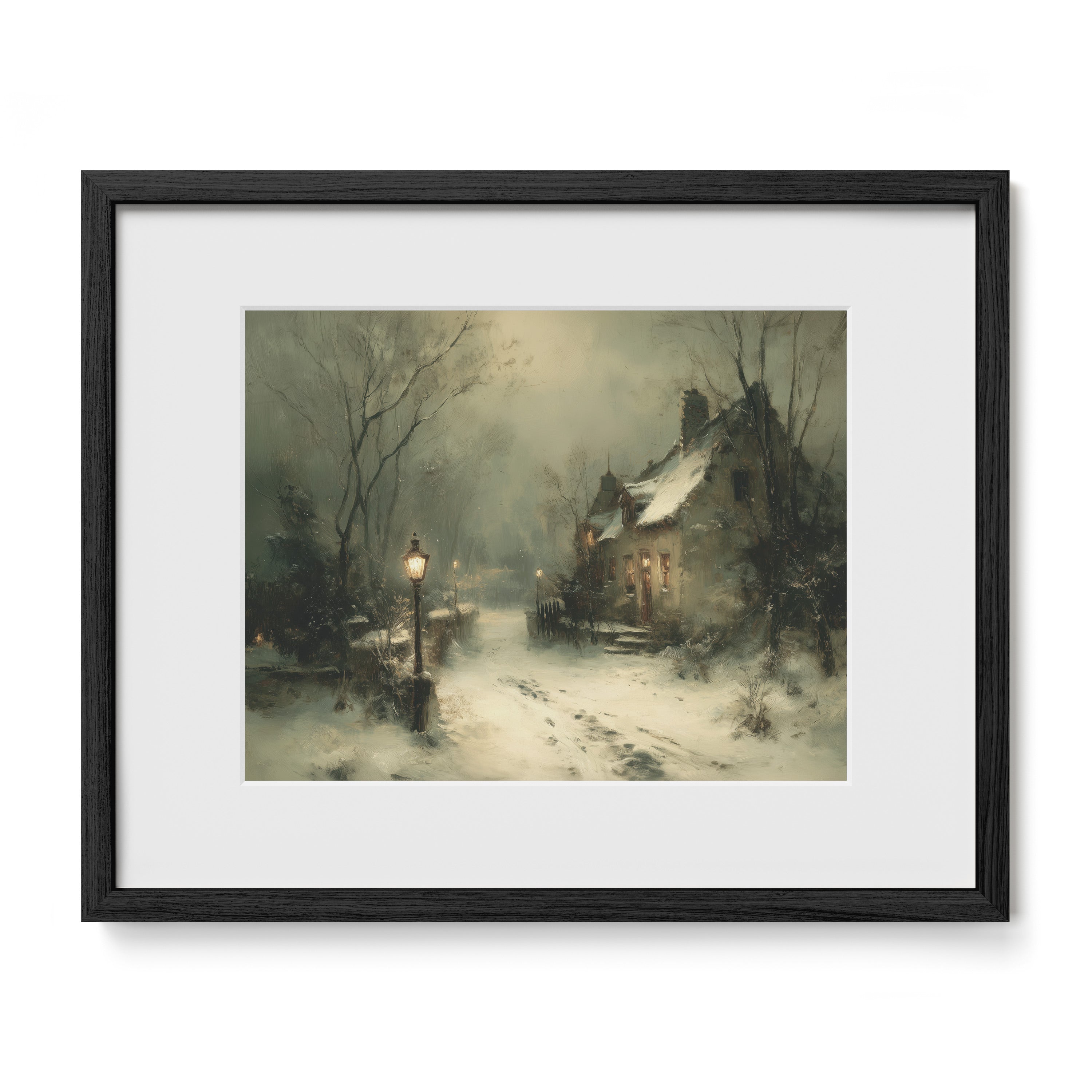 Winter Cottage By The Lamp