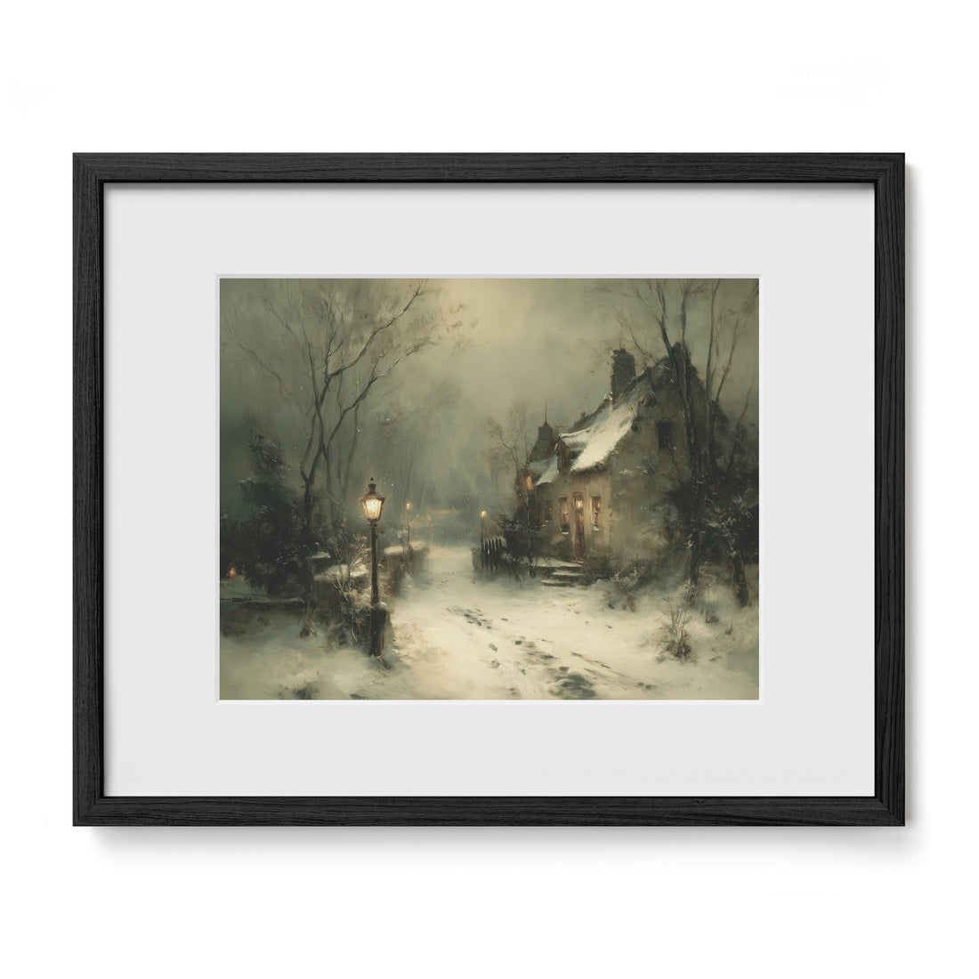 Winter Cottage By The Lamp