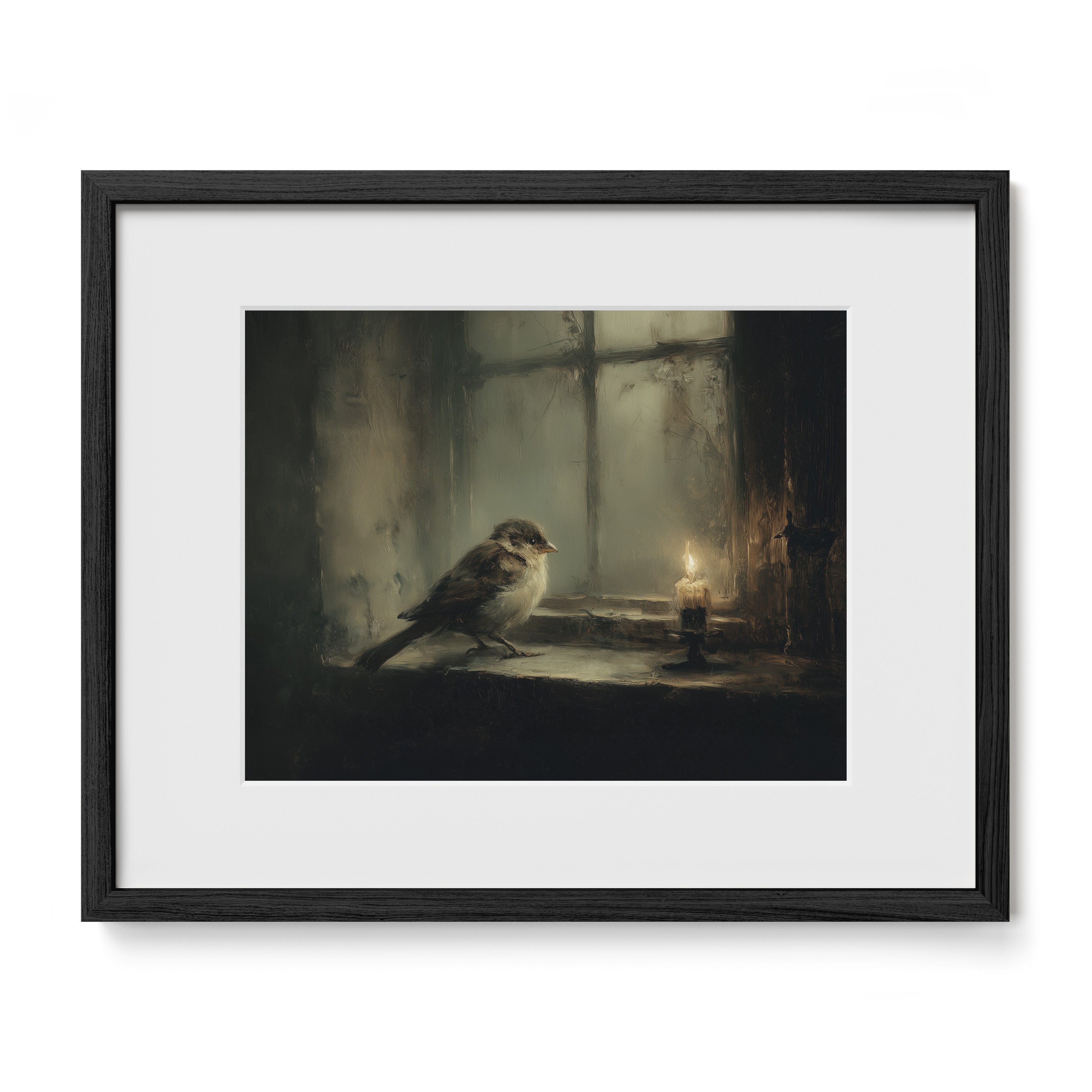Bird at Candlelit Window