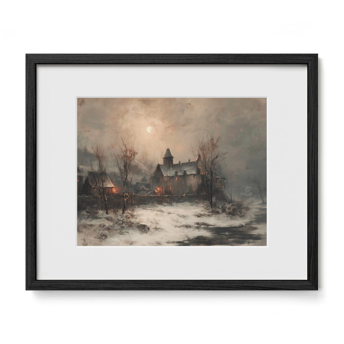 Snow Village At Dusk