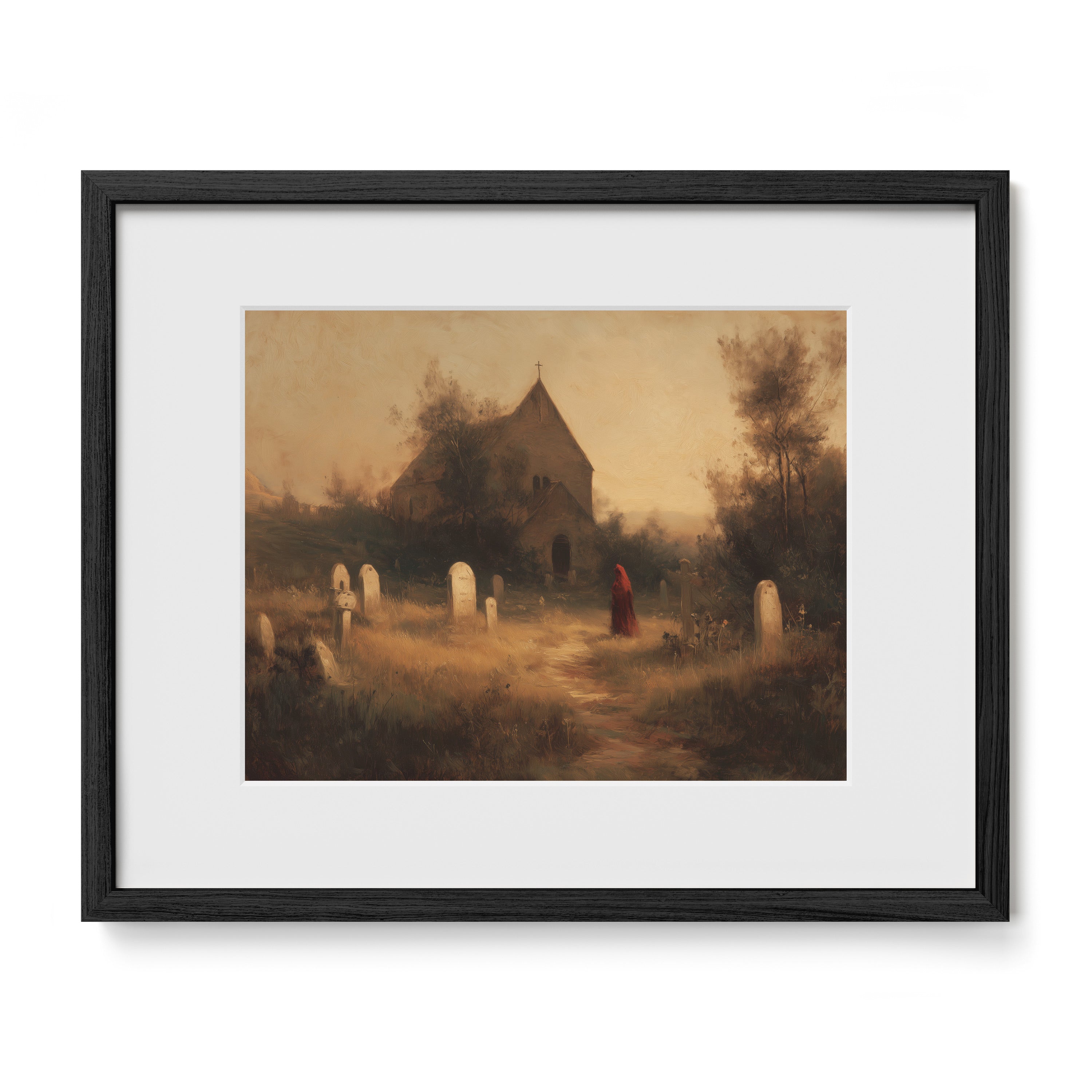 Graveyard and Red Cloak Figure