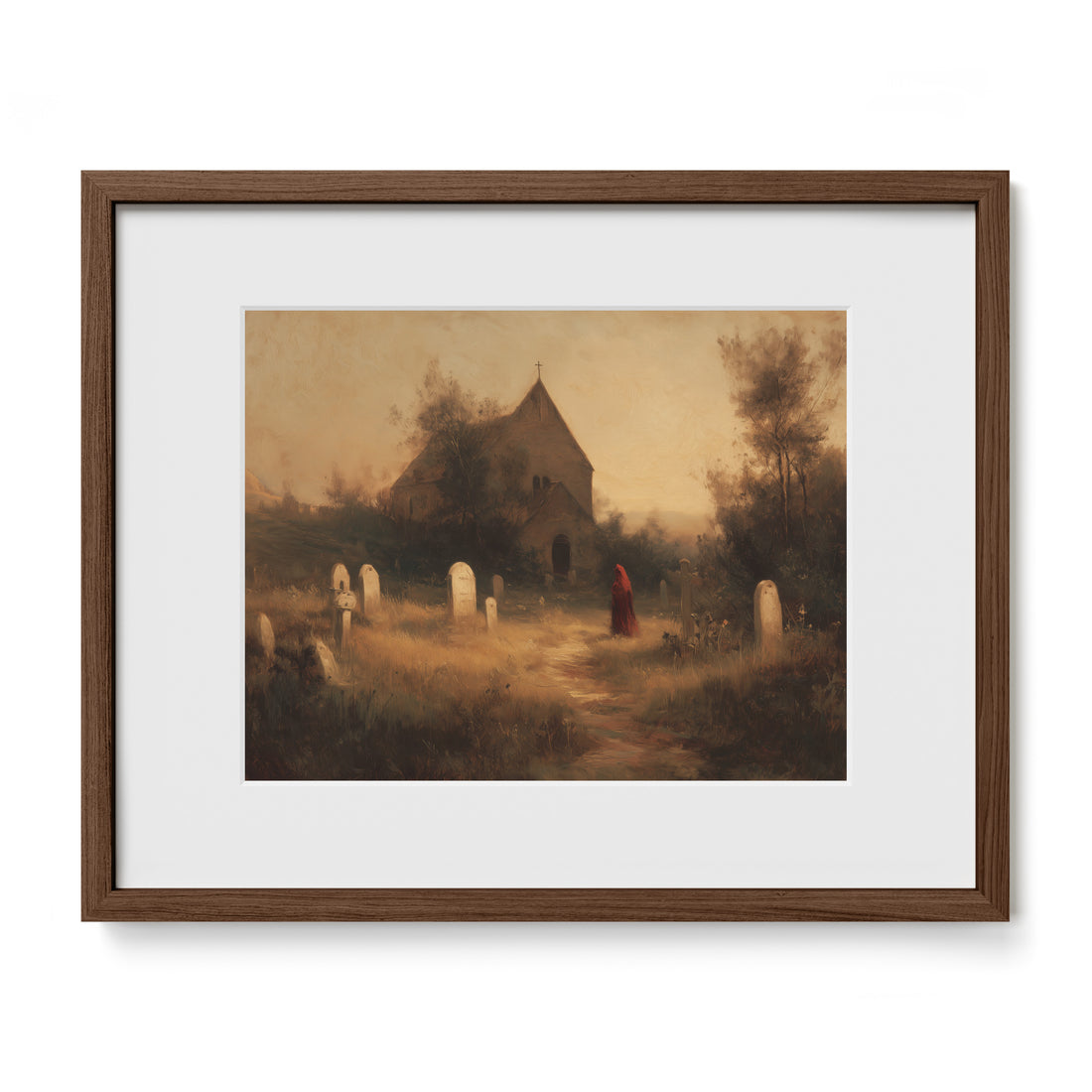 Graveyard and Red Cloak Figure