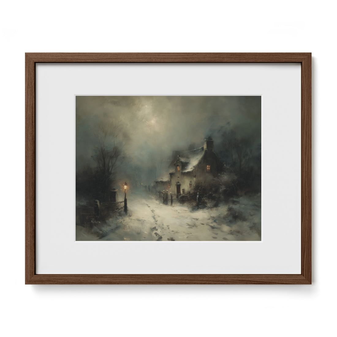 Snow Village With Lamp Posts