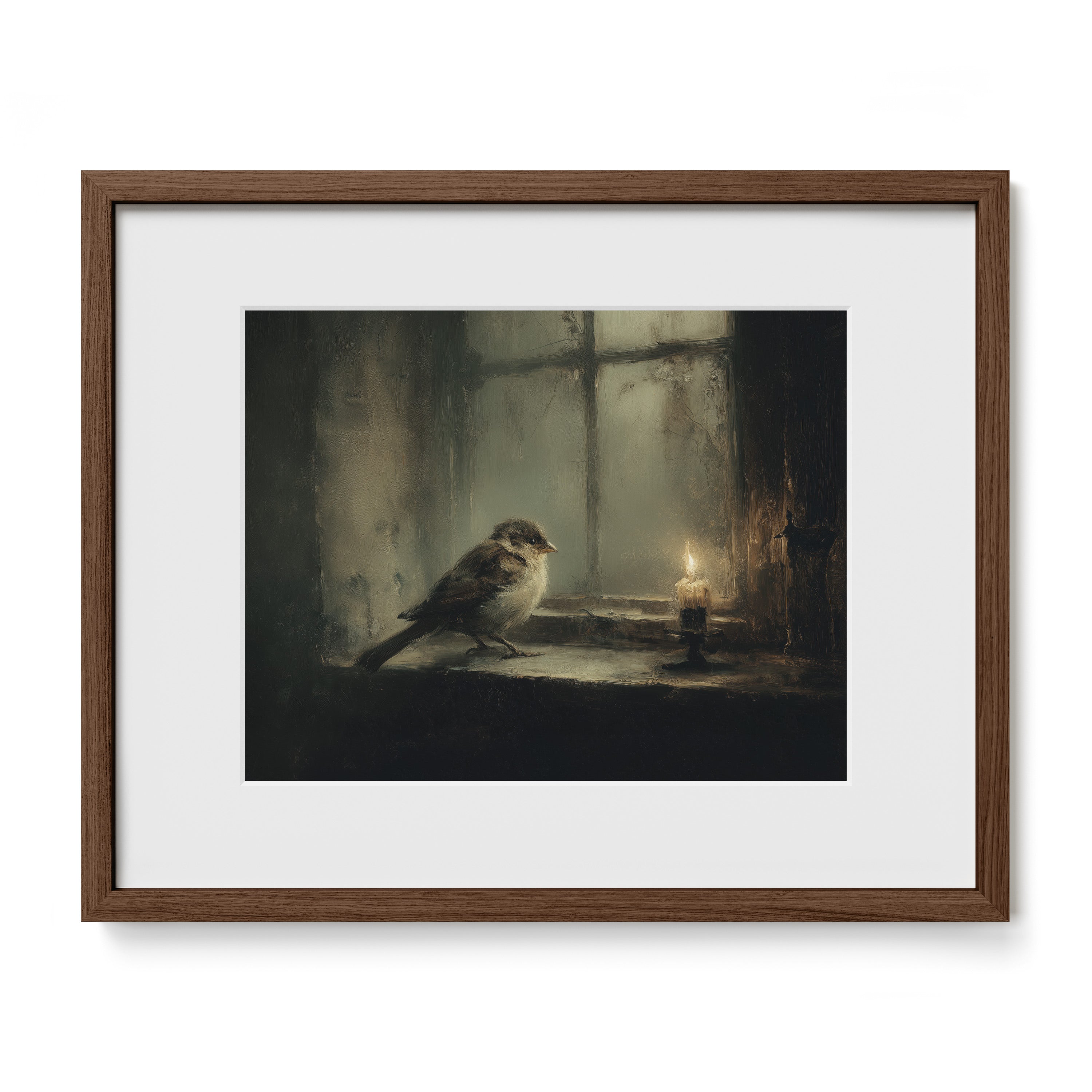 Bird at Candlelit Window