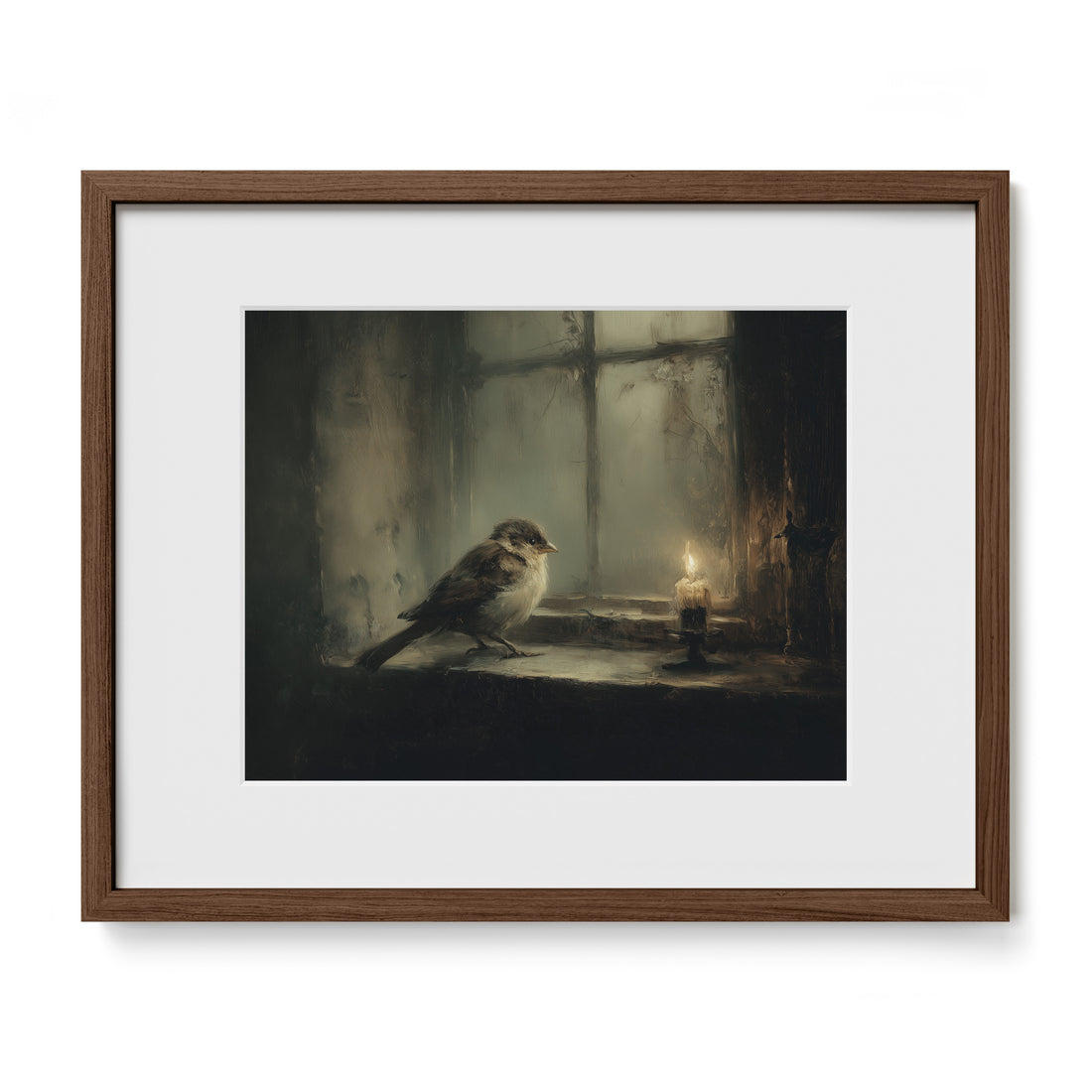 Bird at Candlelit Window