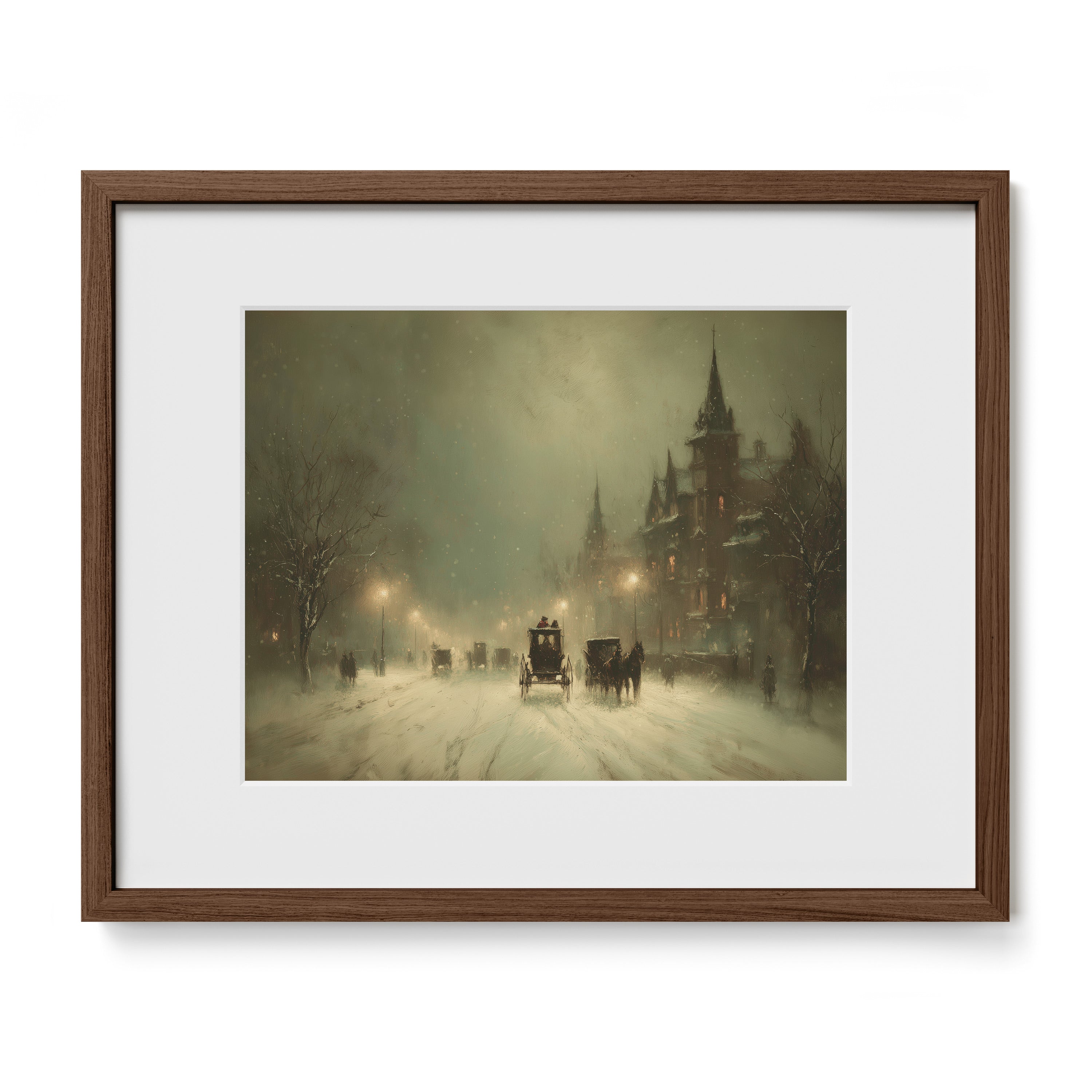Carriage Through Winter Streets