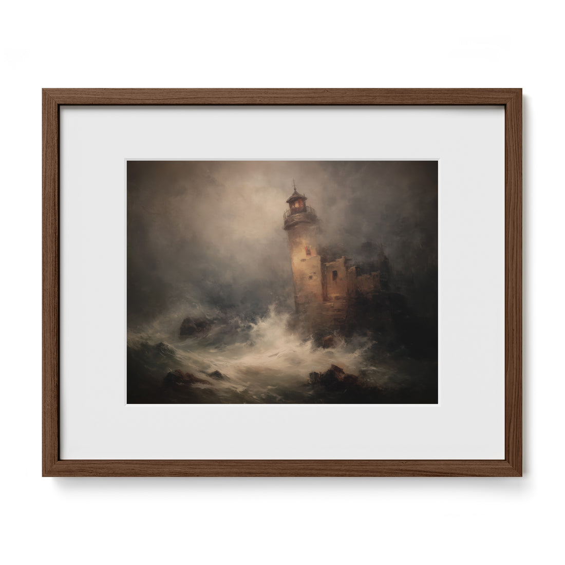 Lighthouse in Stormy Sea