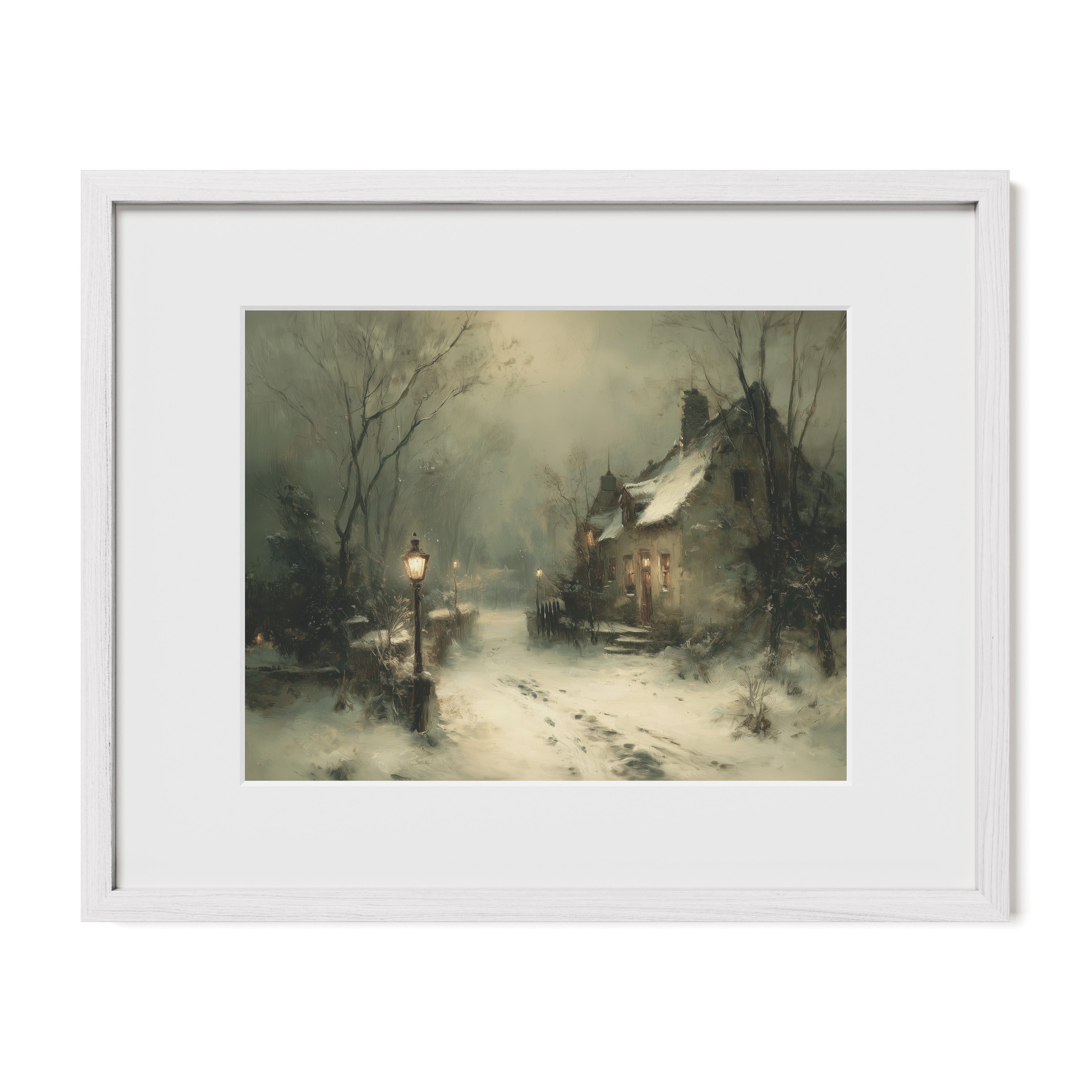 Winter Cottage By The Lamp