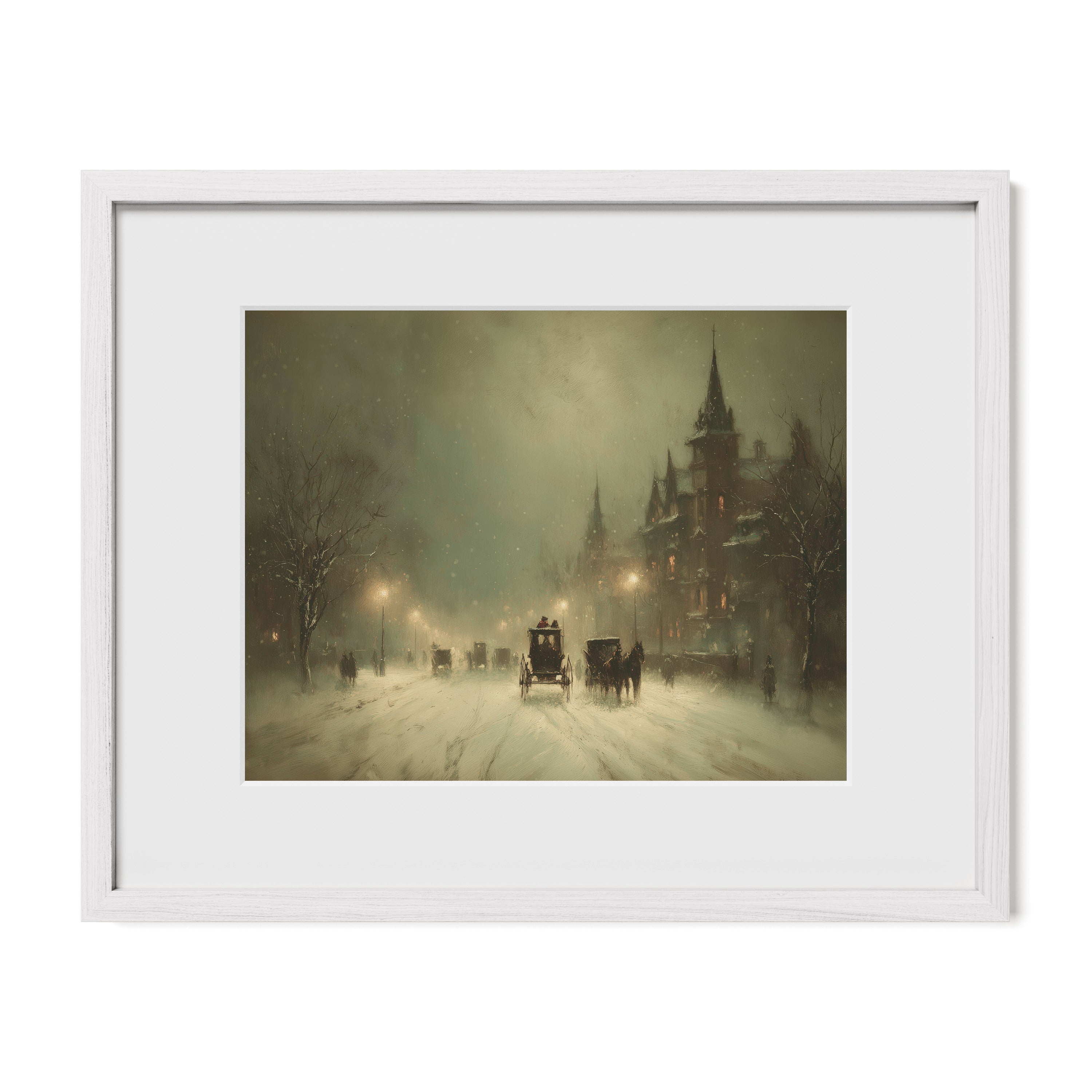 Carriage Through Winter Streets