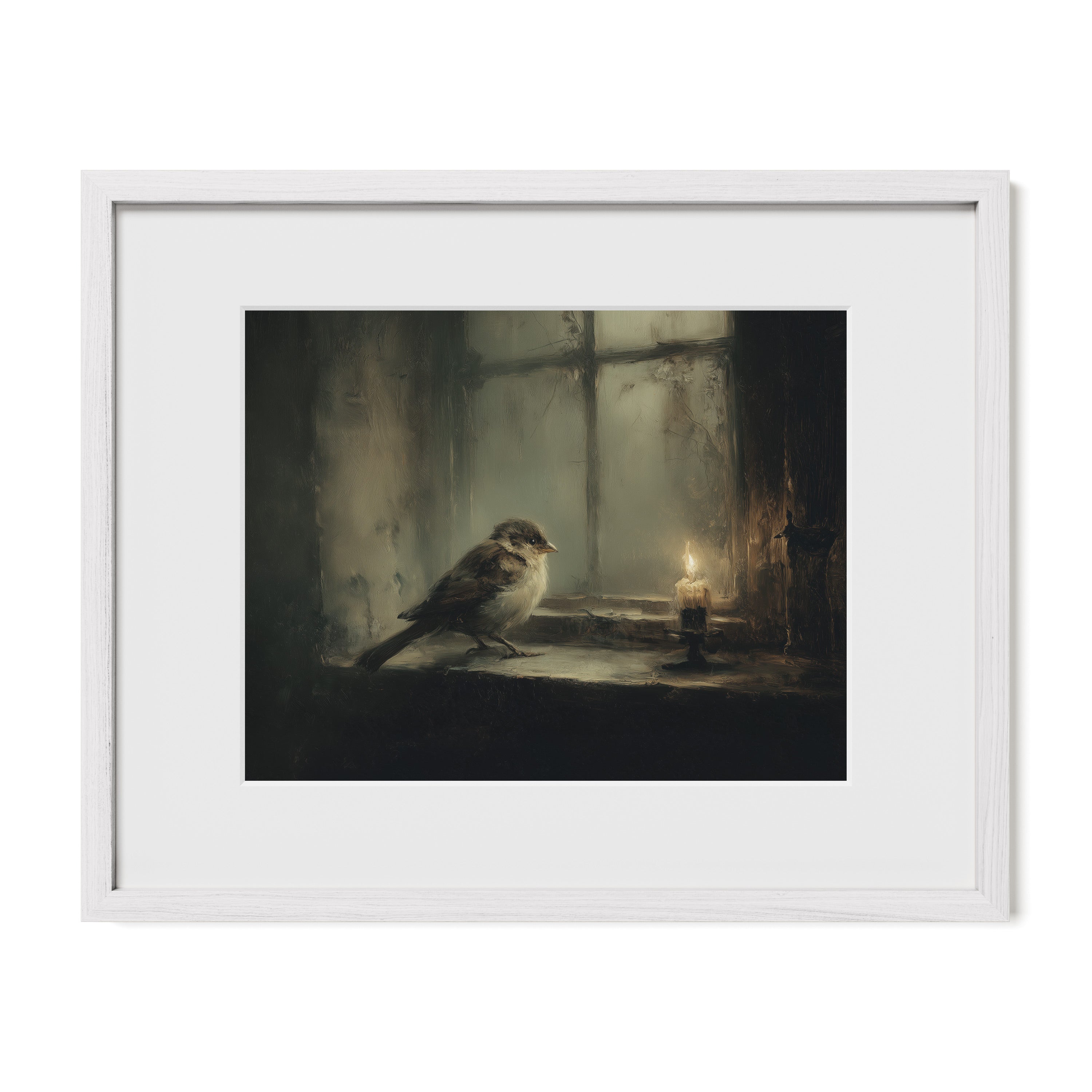 Bird at Candlelit Window