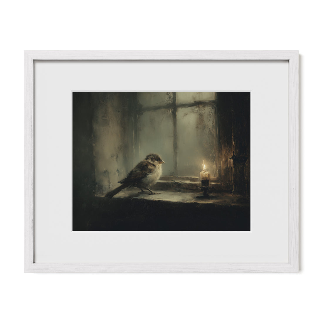 Bird at Candlelit Window