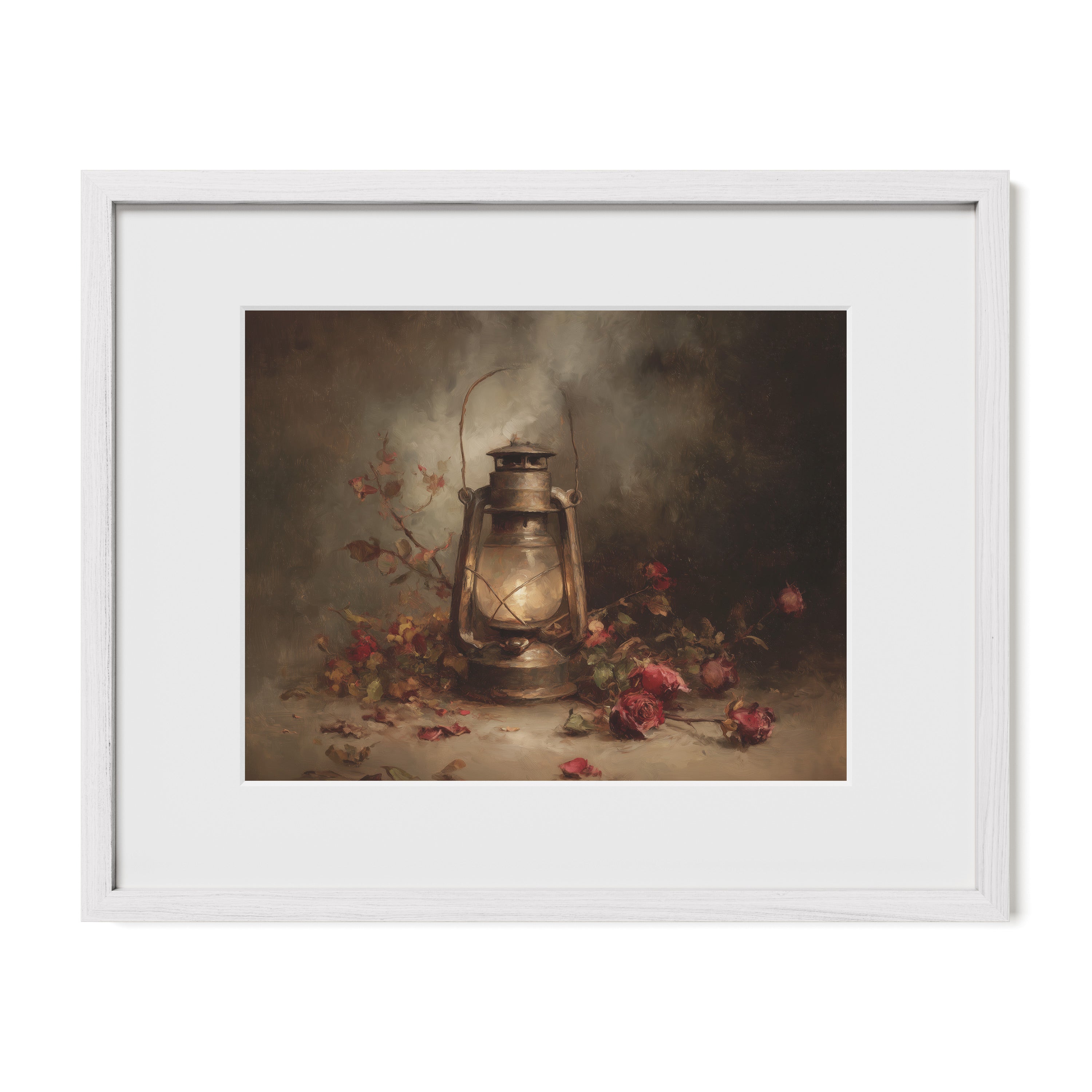 Lantern and Dried Roses