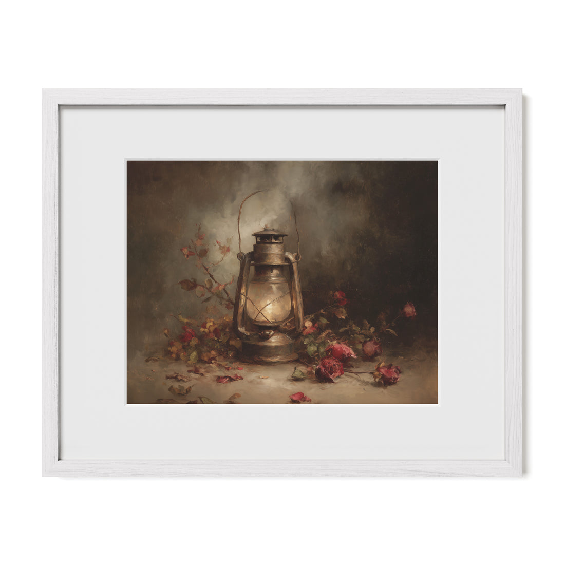 Lantern and Dried Roses