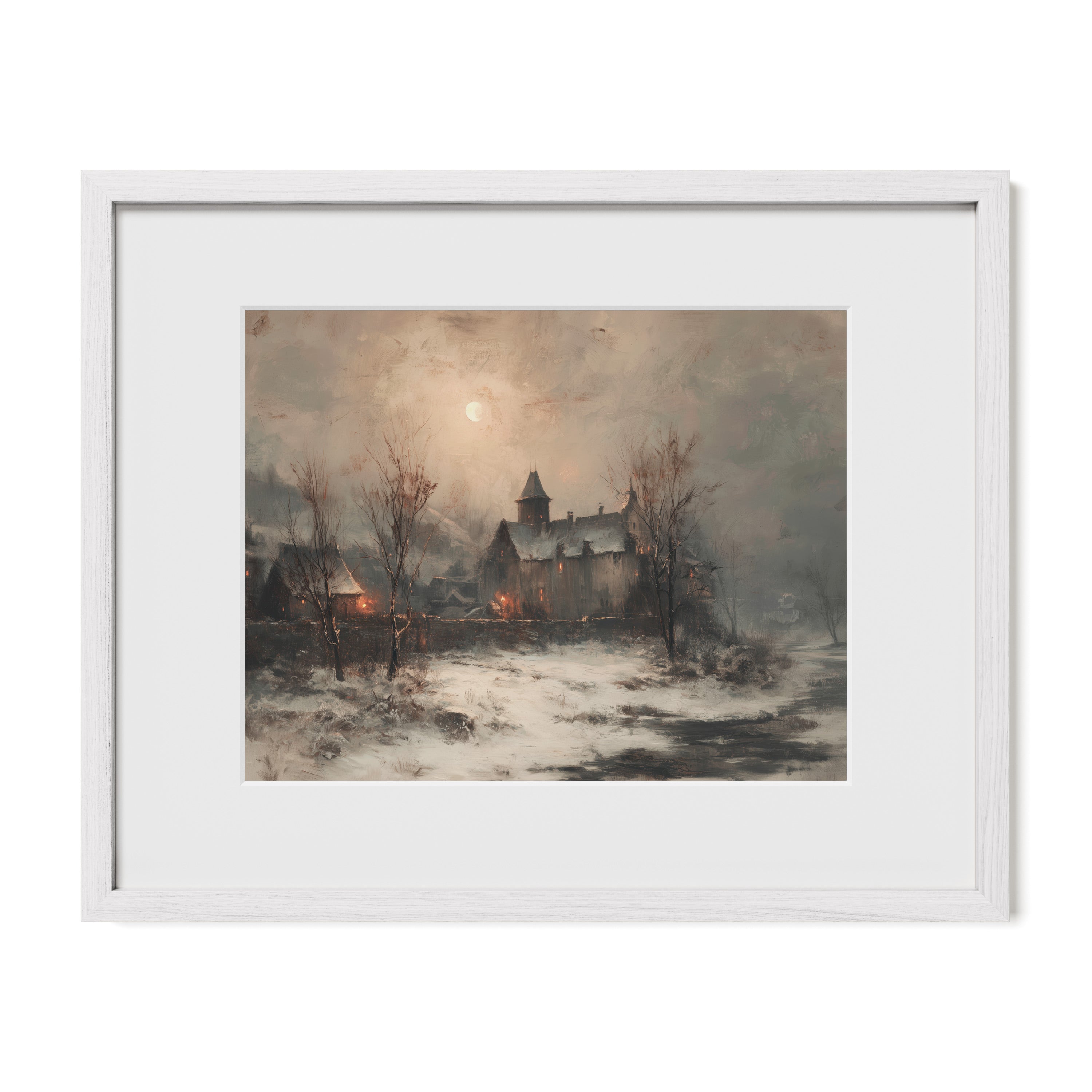 Snow Village At Dusk