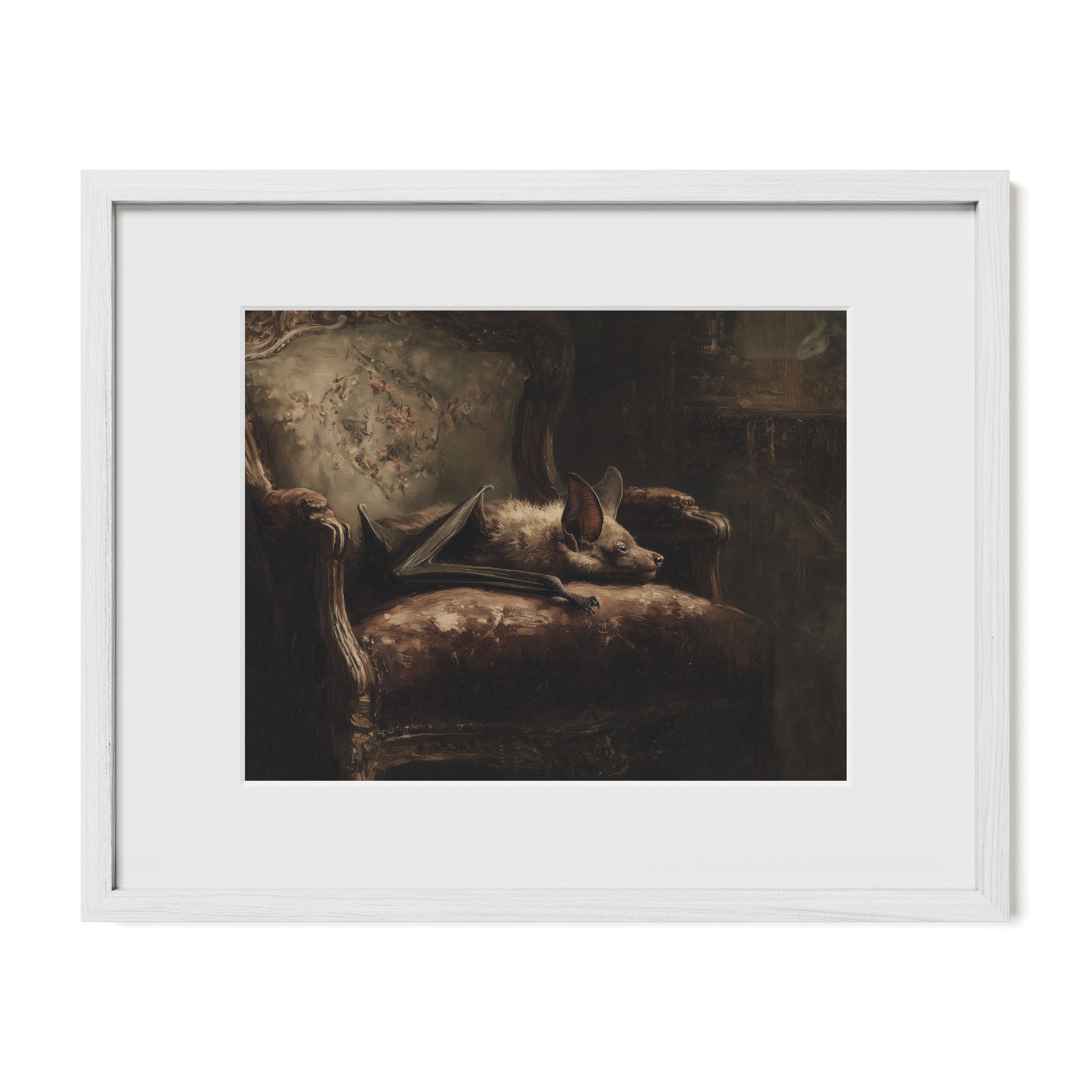 Bat on Victorian Sofa