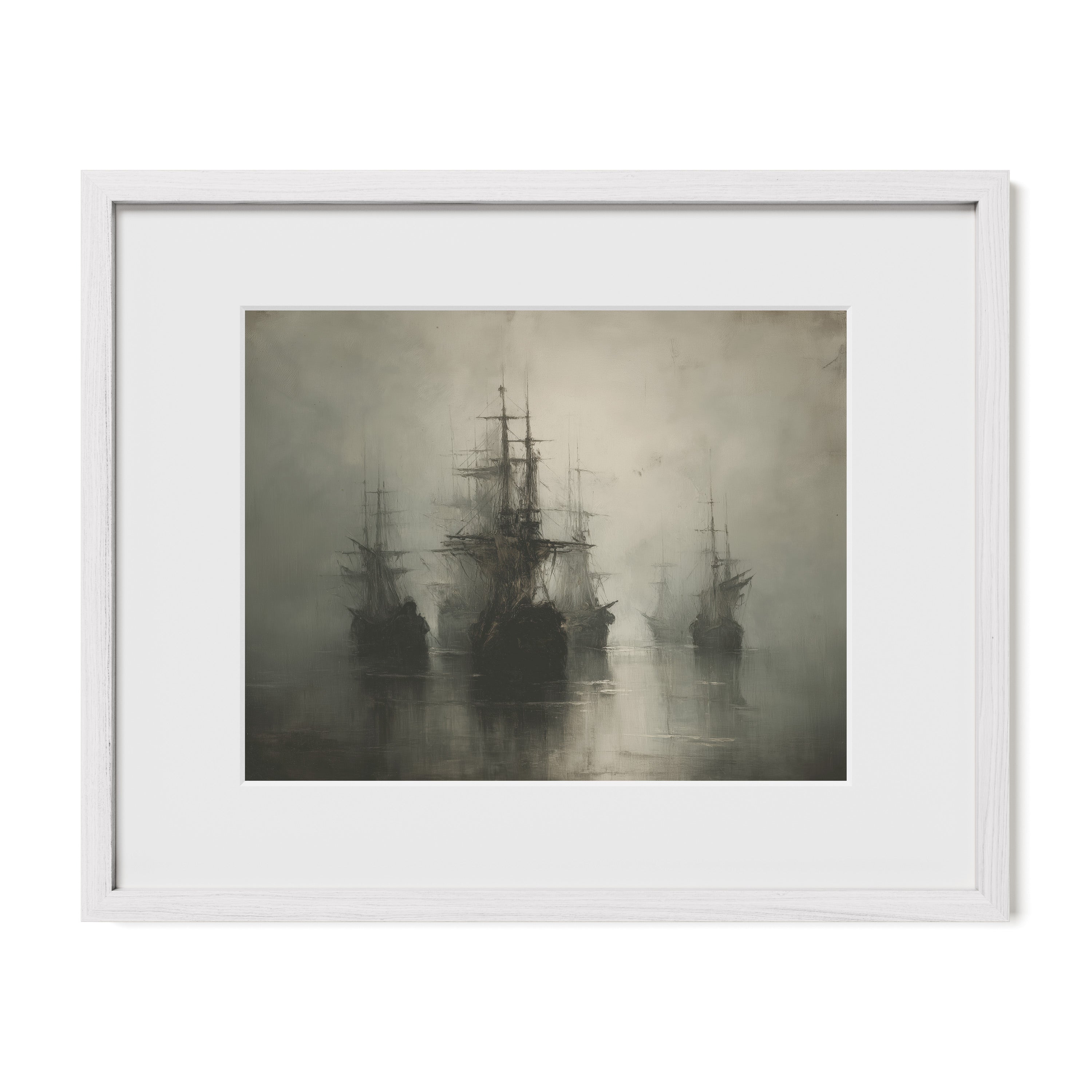 Ships at Port in Haze