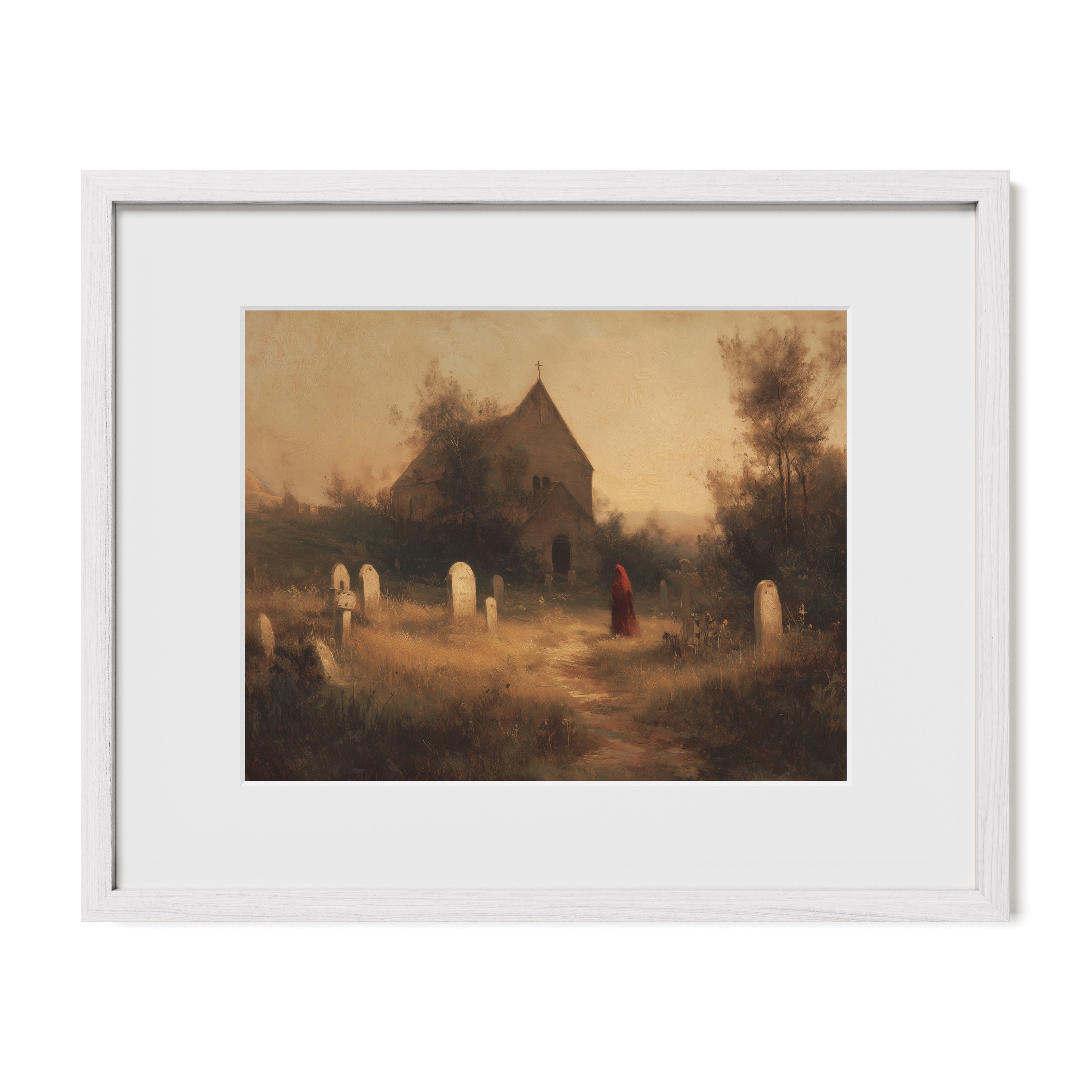 Graveyard and Red Cloak Figure