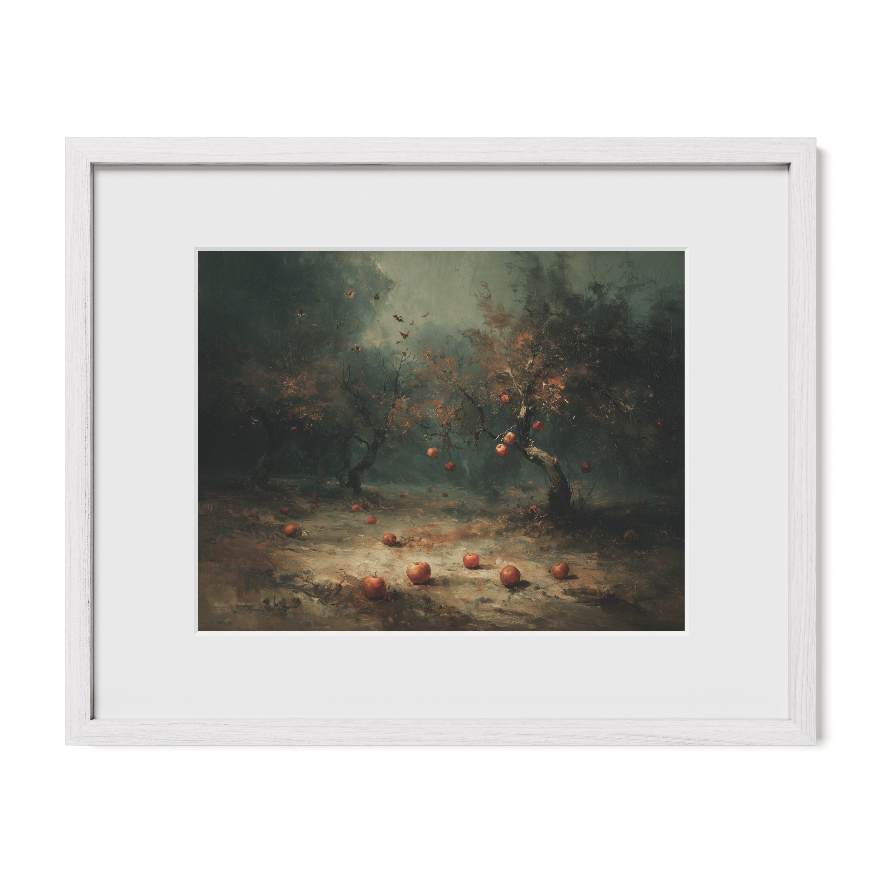 Apple Orchard In Fog
