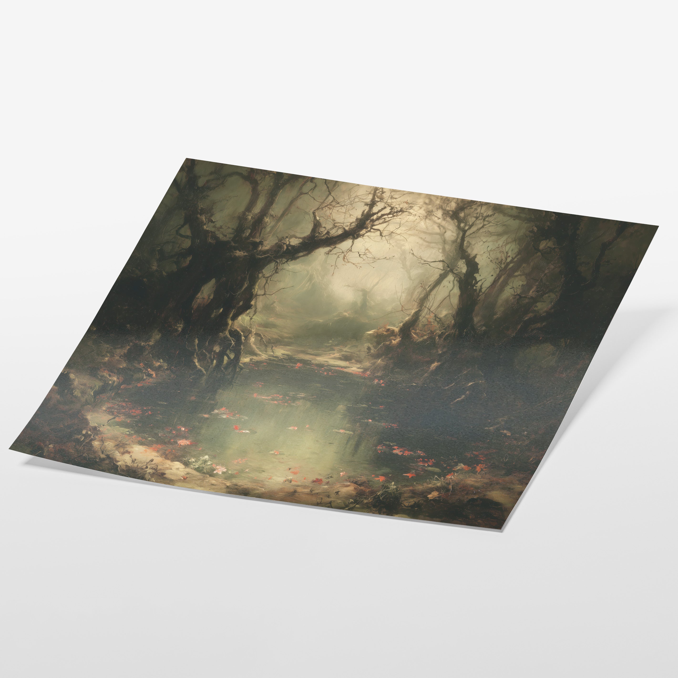 Swamp Under Gnarled Trees