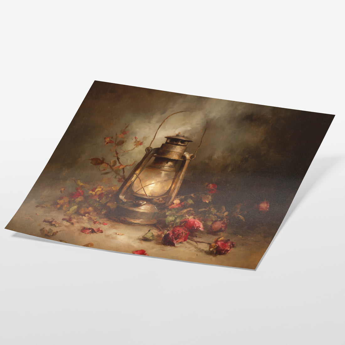 Lantern and Dried Roses