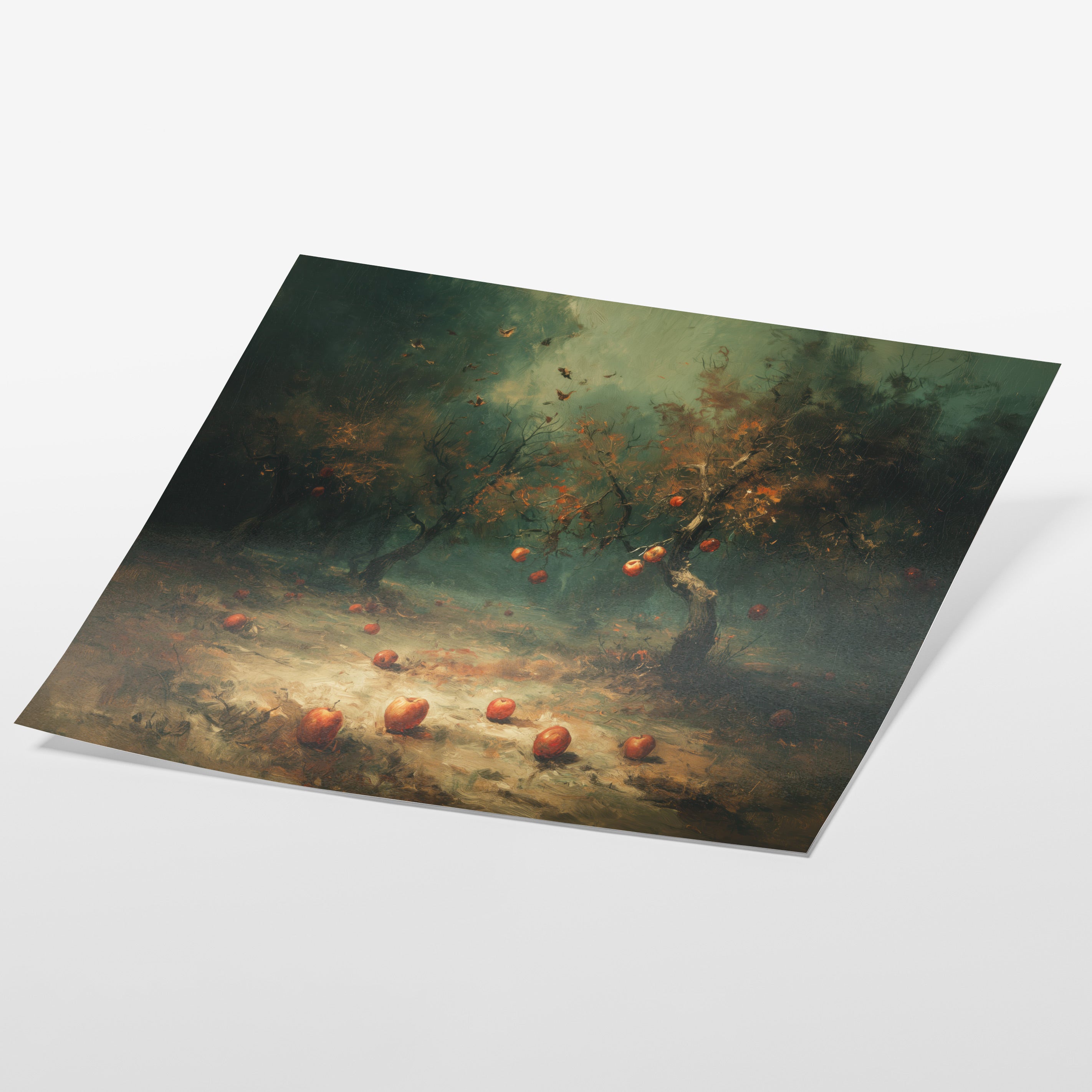 Apple Orchard In Fog
