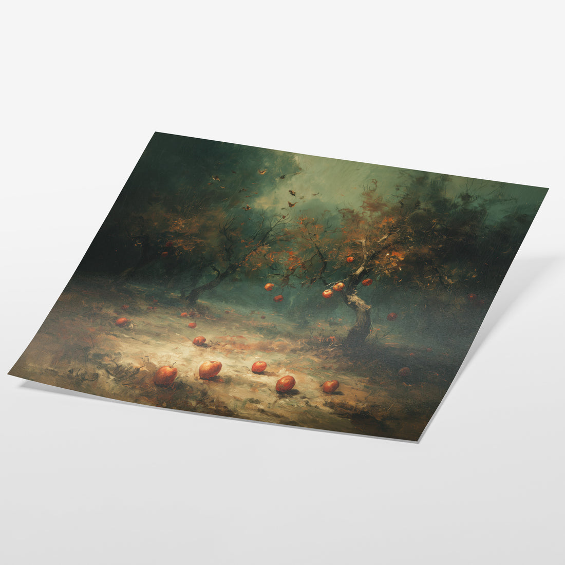 Apple Orchard In Fog