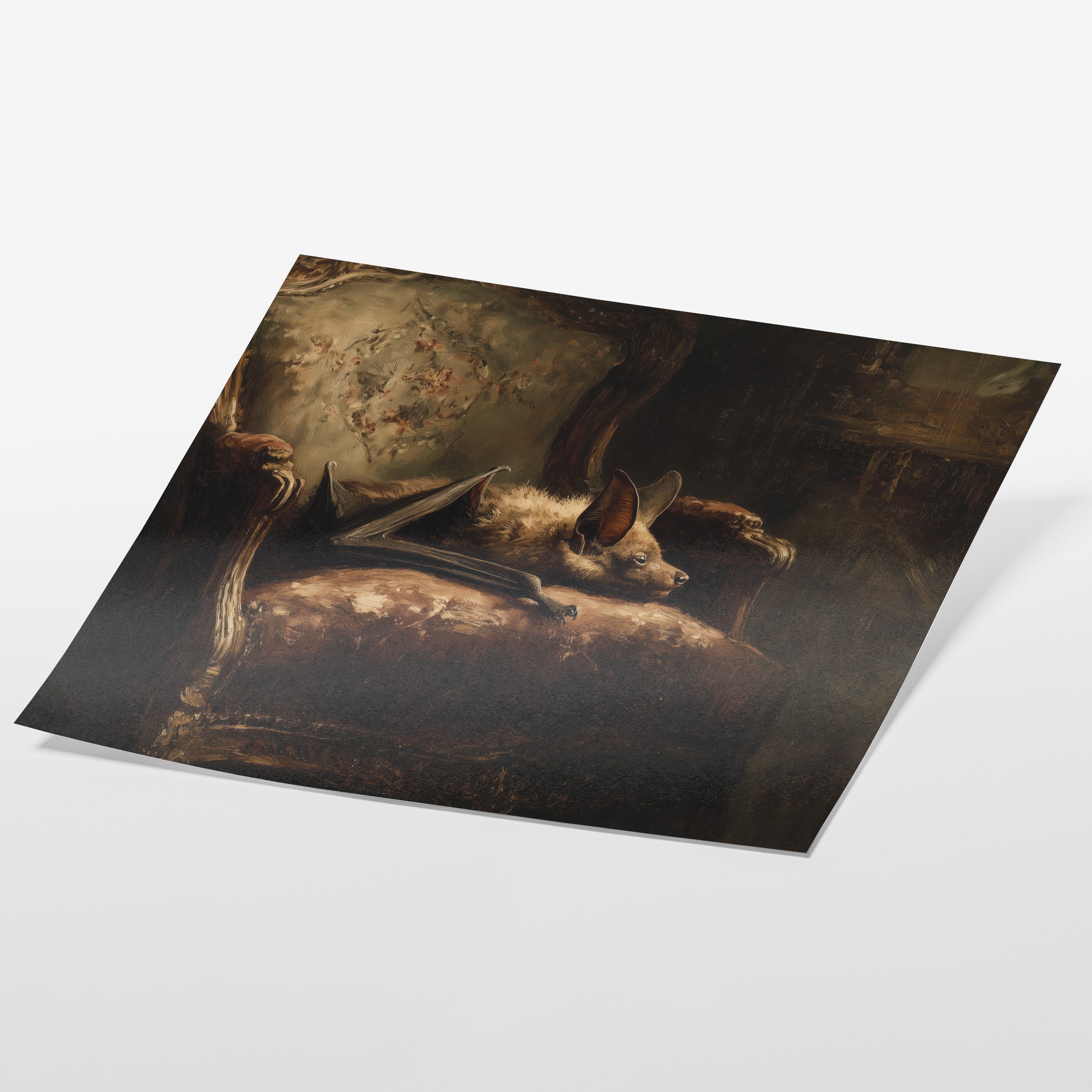 Bat on Victorian Sofa