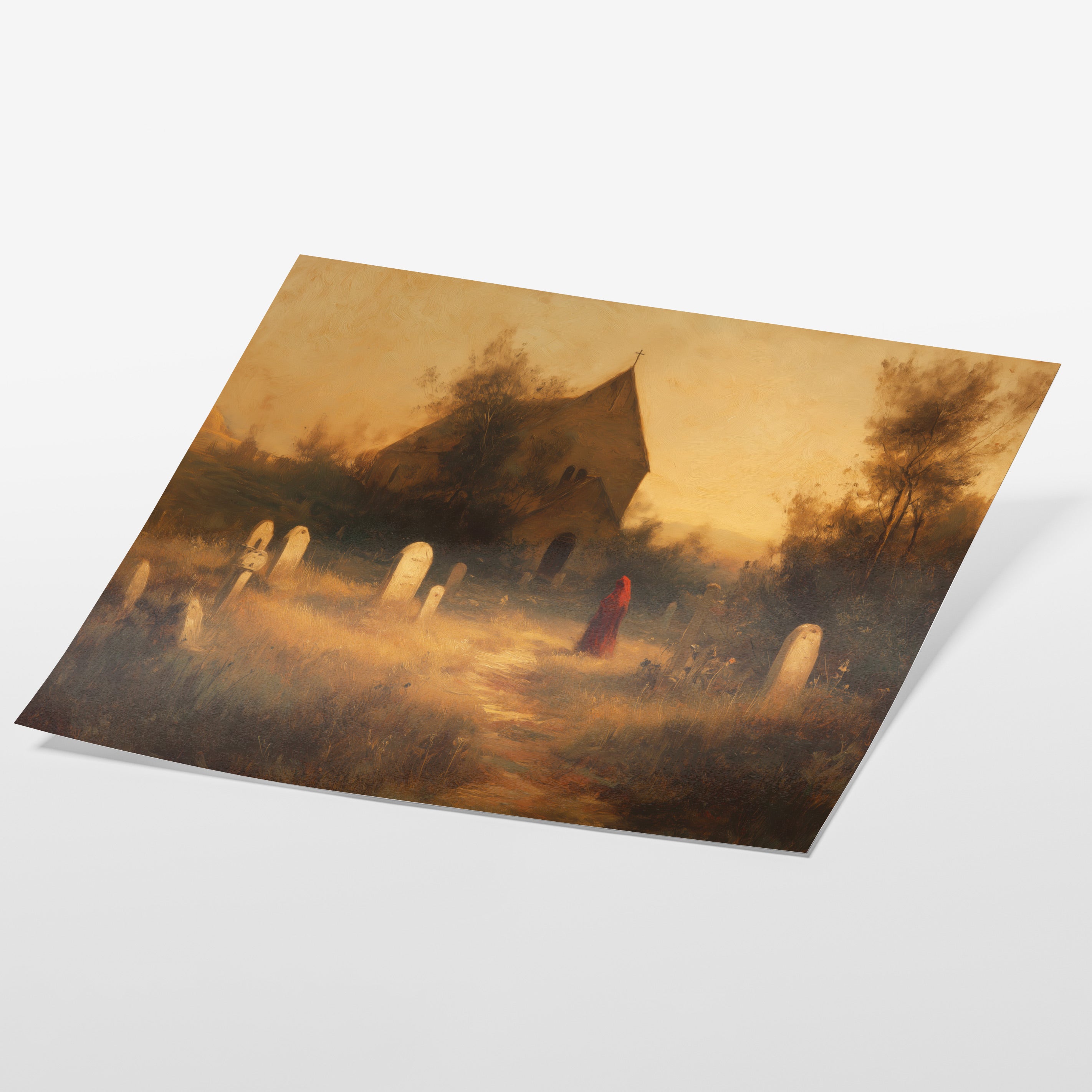Graveyard and Red Cloak Figure