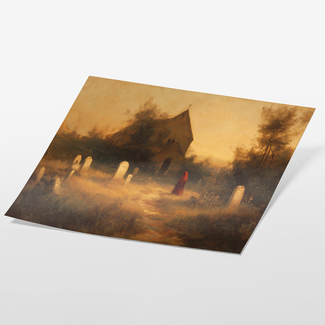 Graveyard and Red Cloak Figure