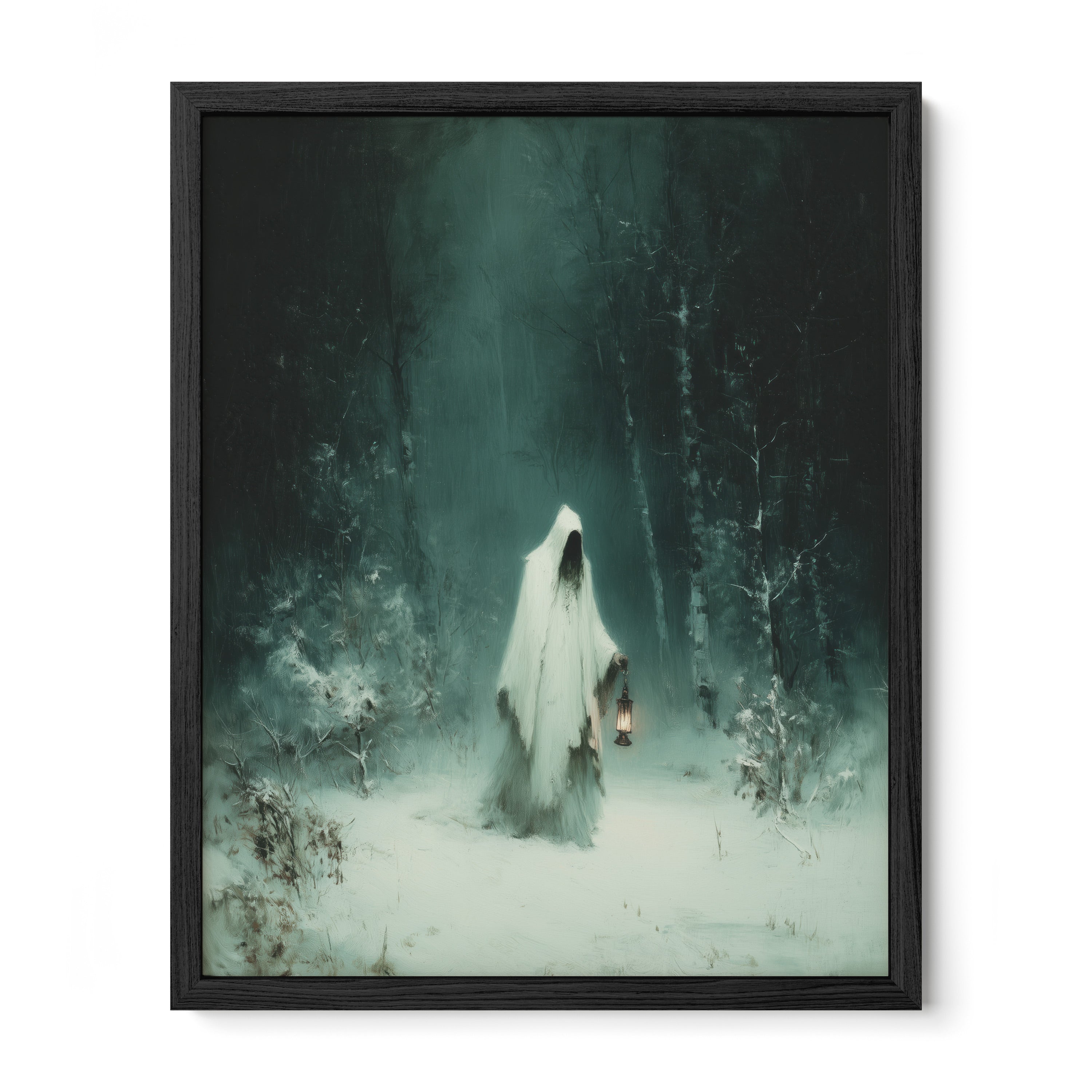 Ghostly Snow Walker in Forest