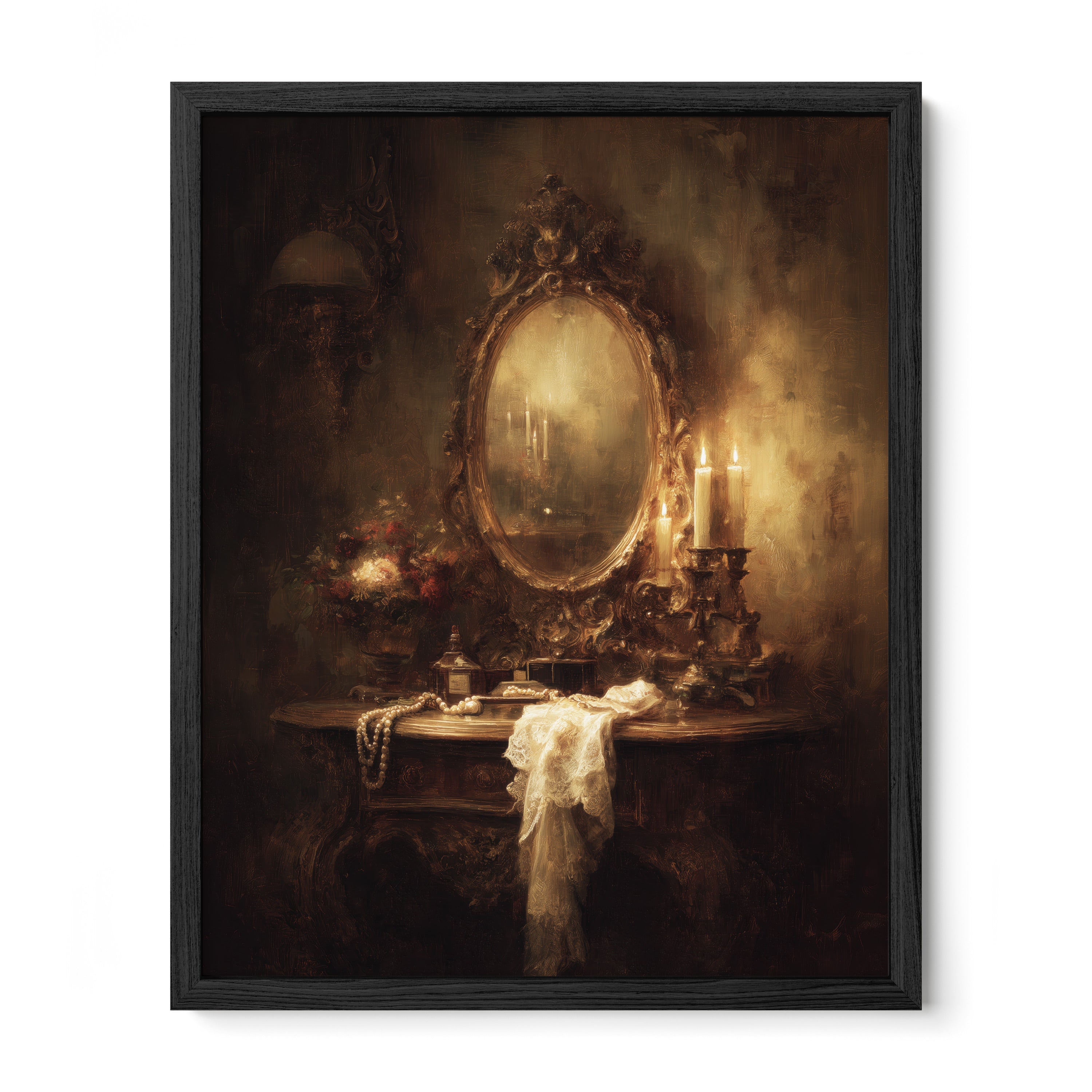 Candles on Gothic Vanity
