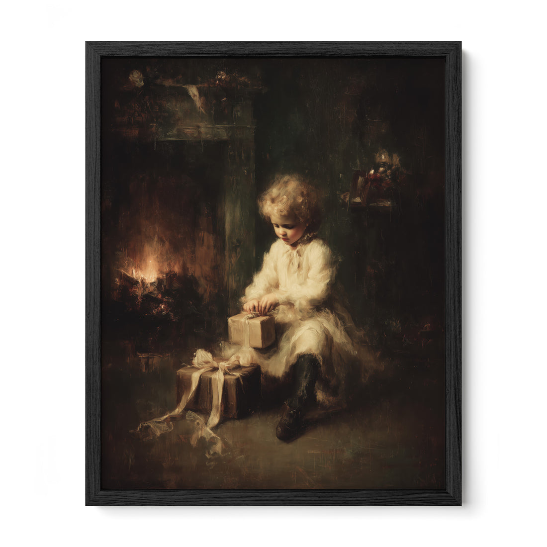 Winter Gift Beside Fire
