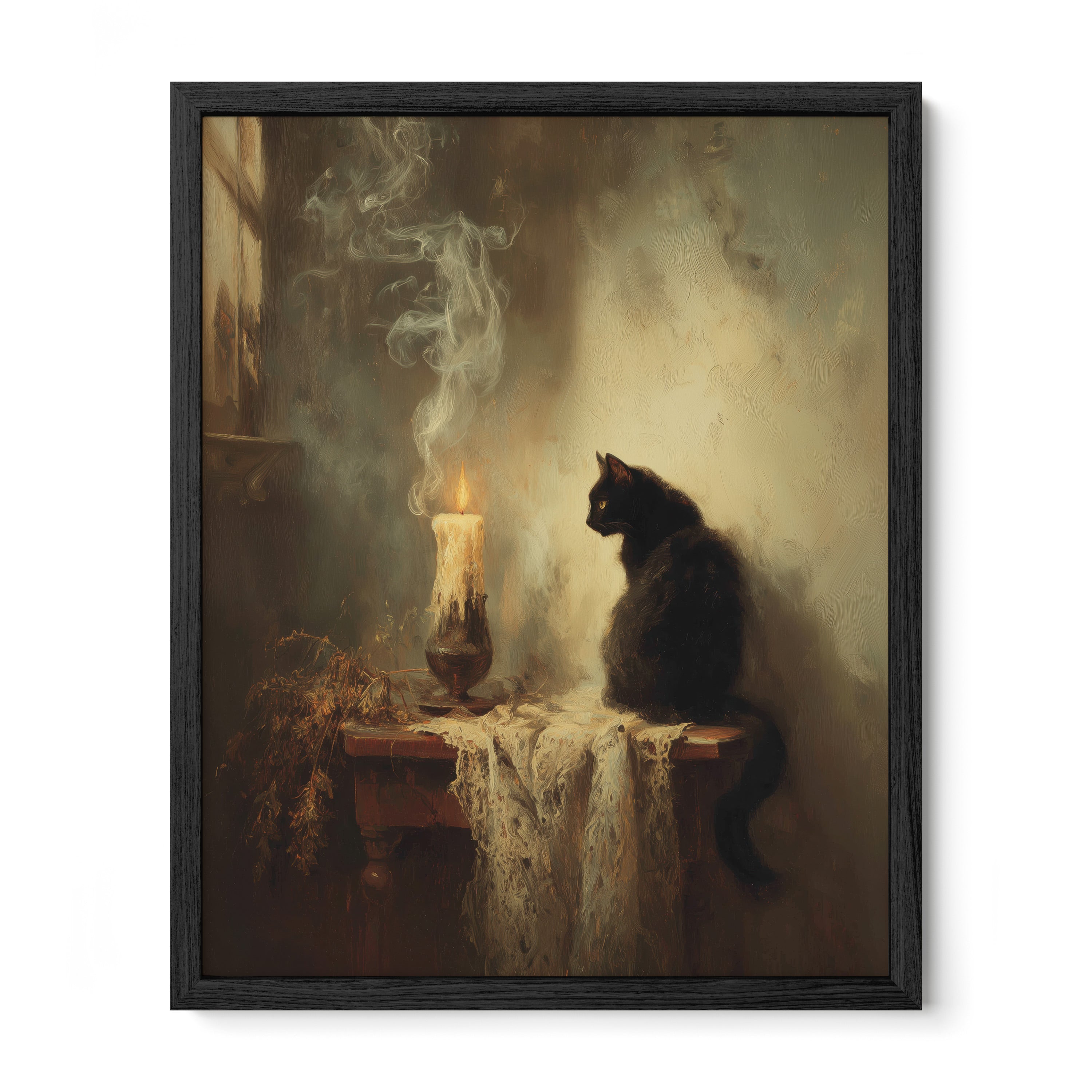 Cat Watching Candle