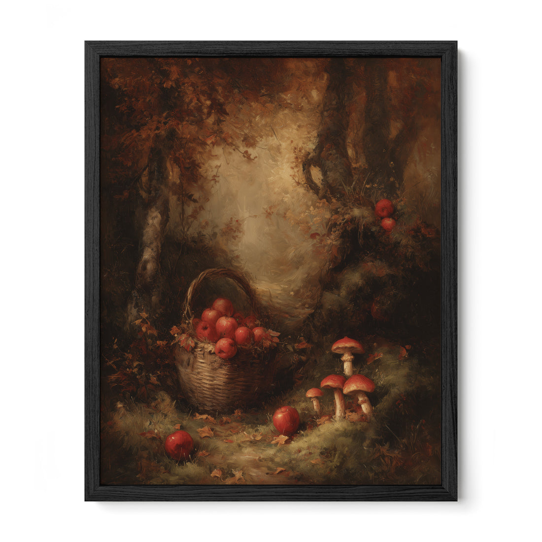 Apple Basket and Mushrooms