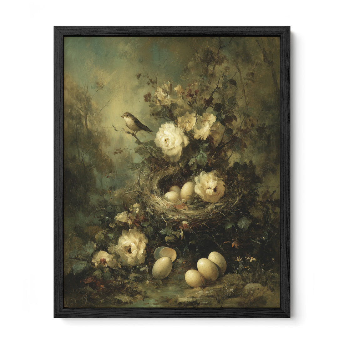 Nest And White Roses