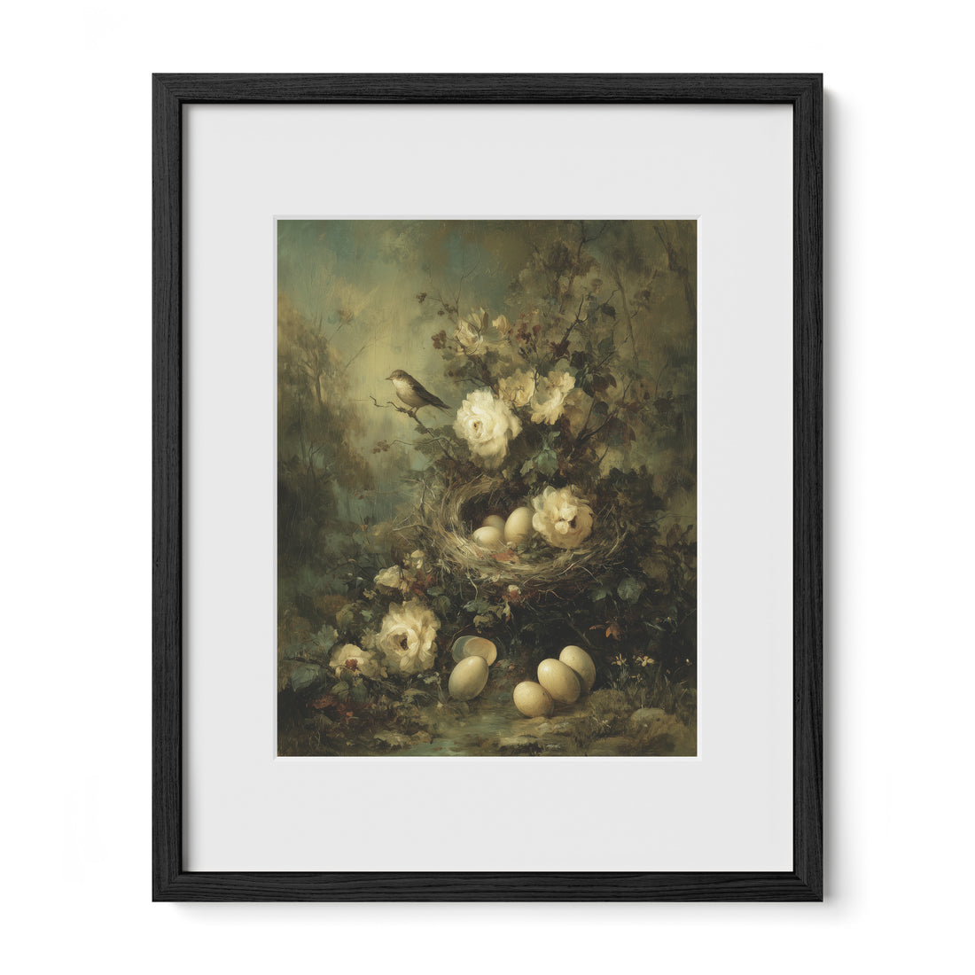 Nest And White Roses