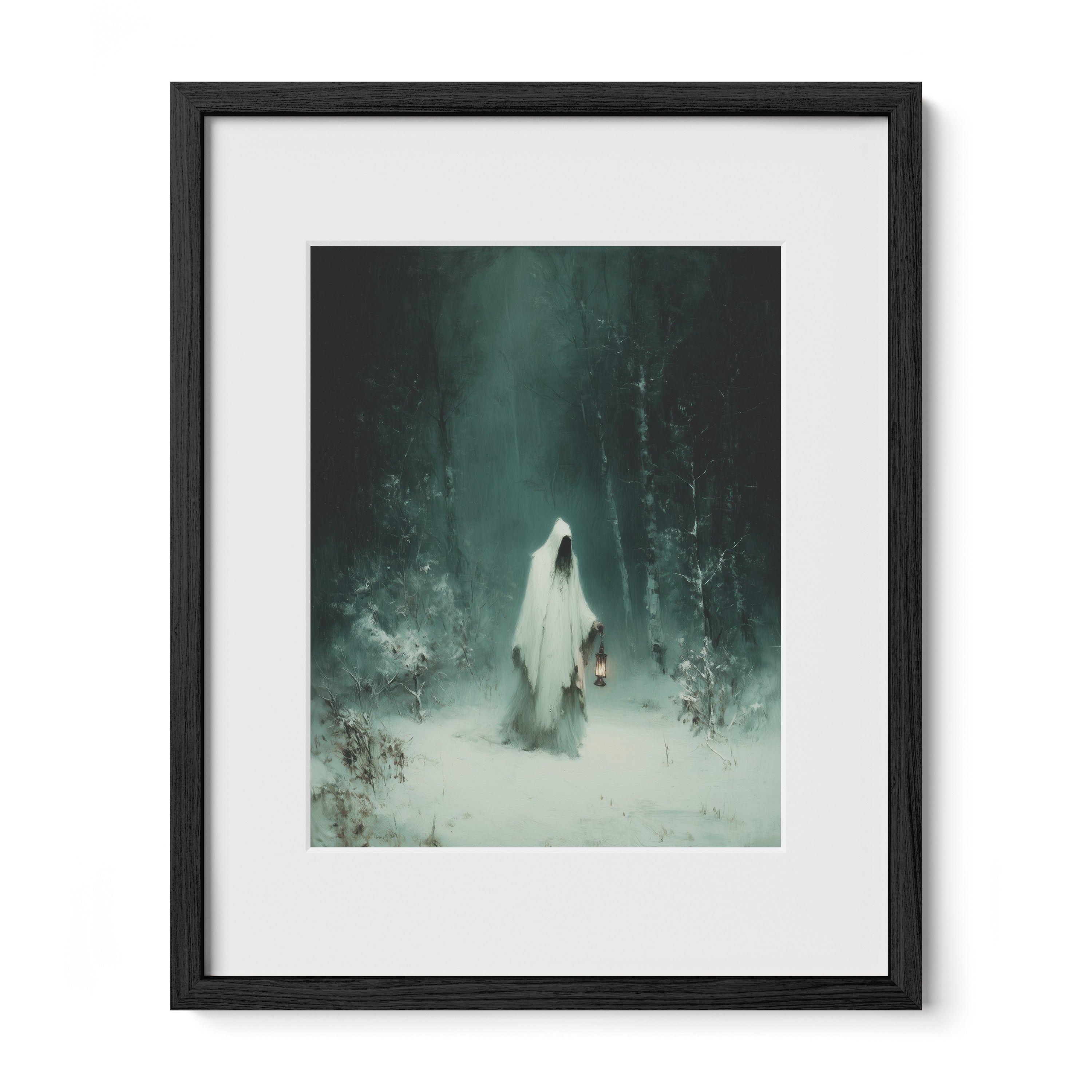 Ghostly Snow Walker in Forest