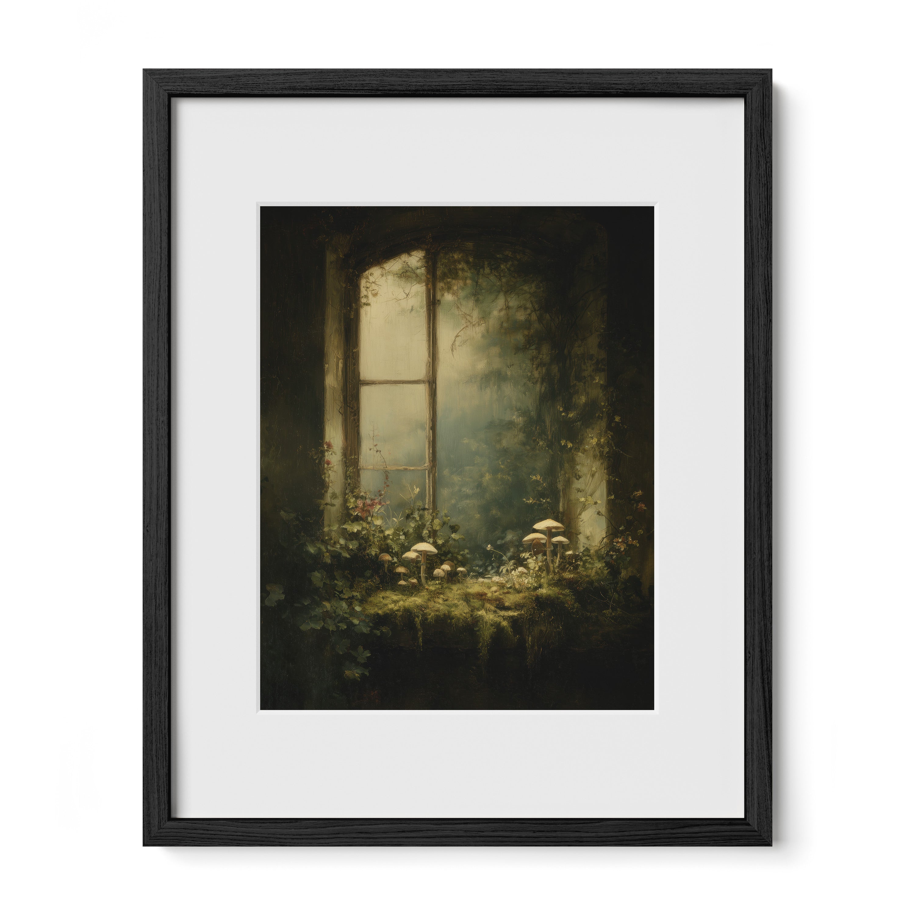 Window With Moss and Mushrooms