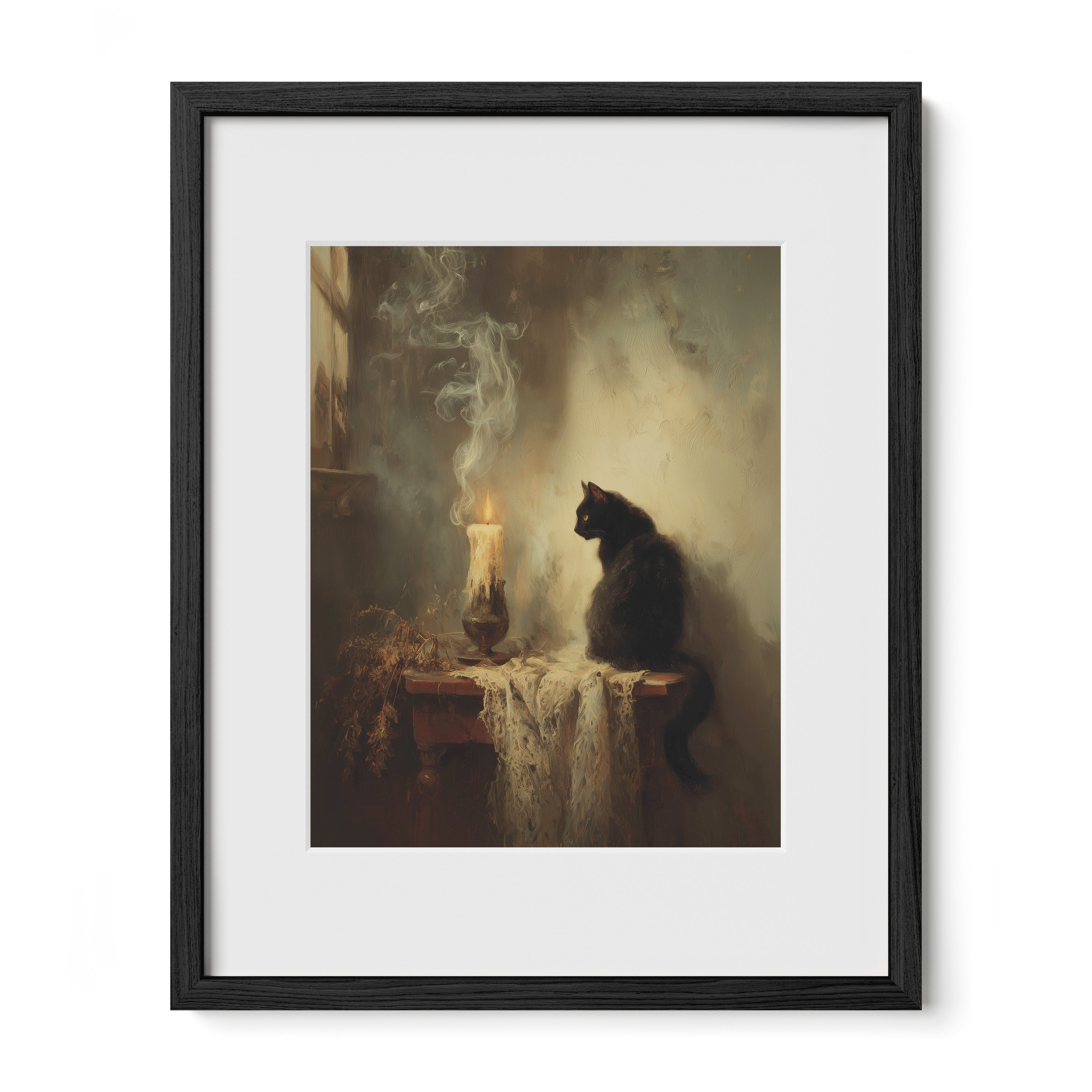 Cat Watching Candle
