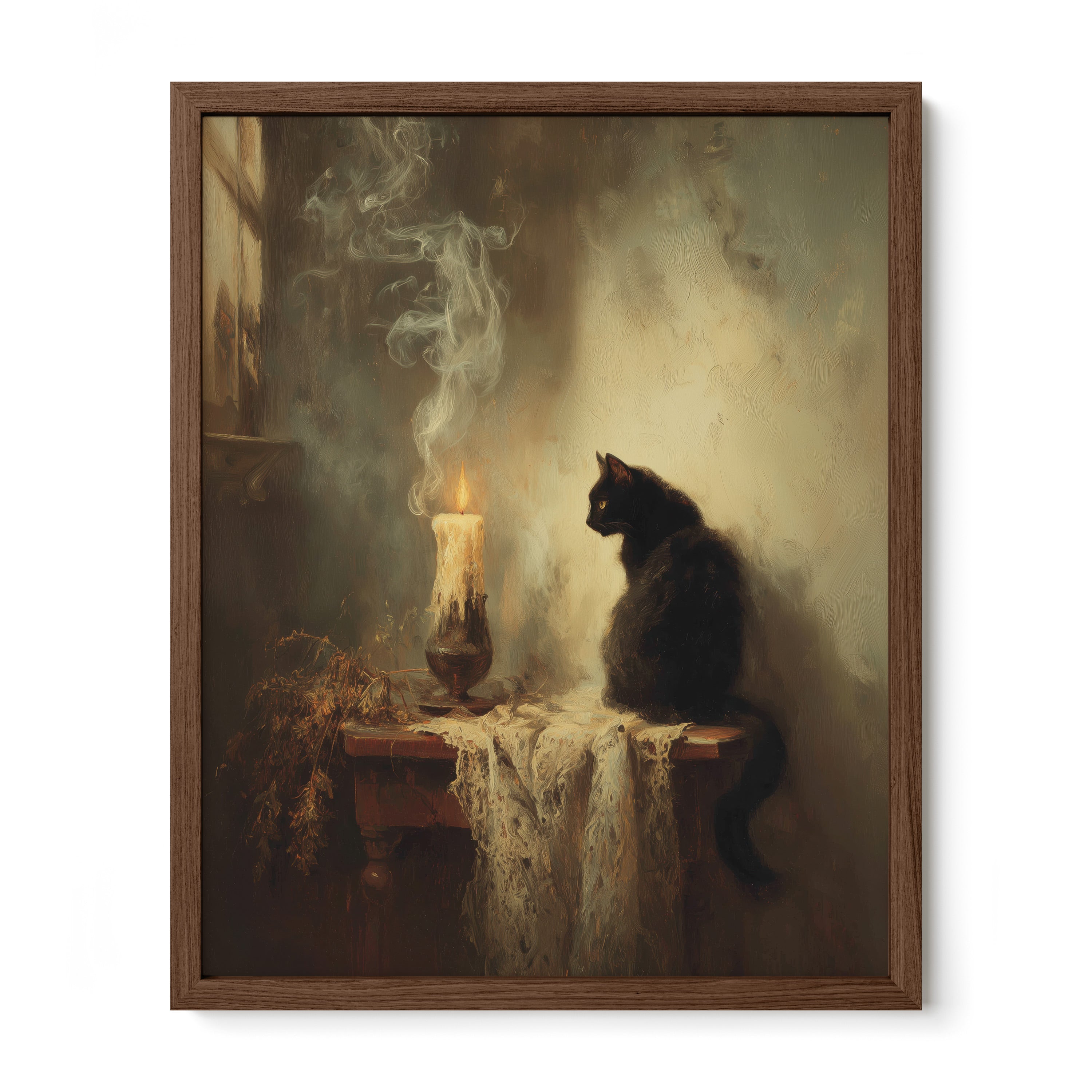 Cat Watching Candle