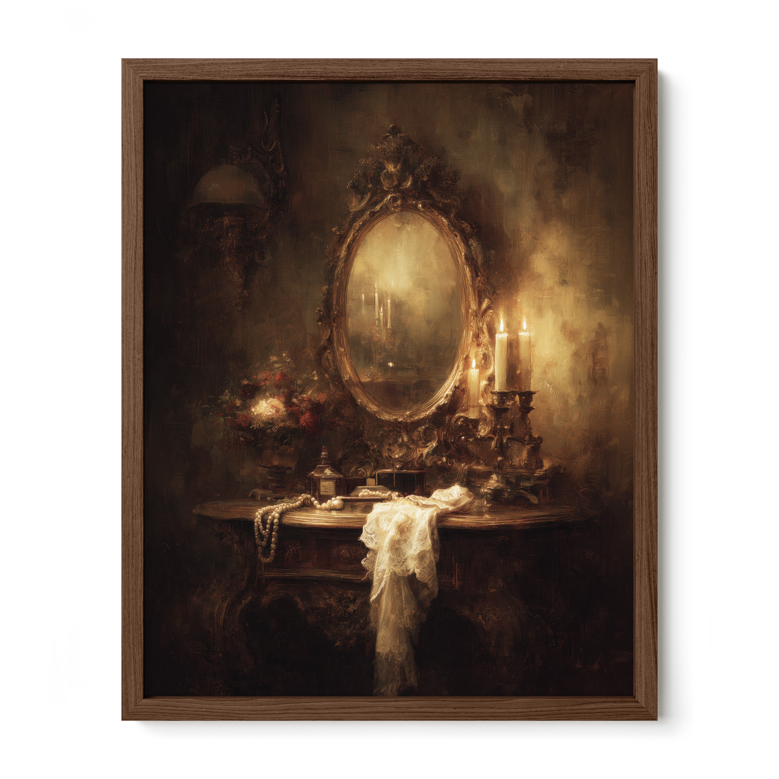 Candles on Gothic Vanity