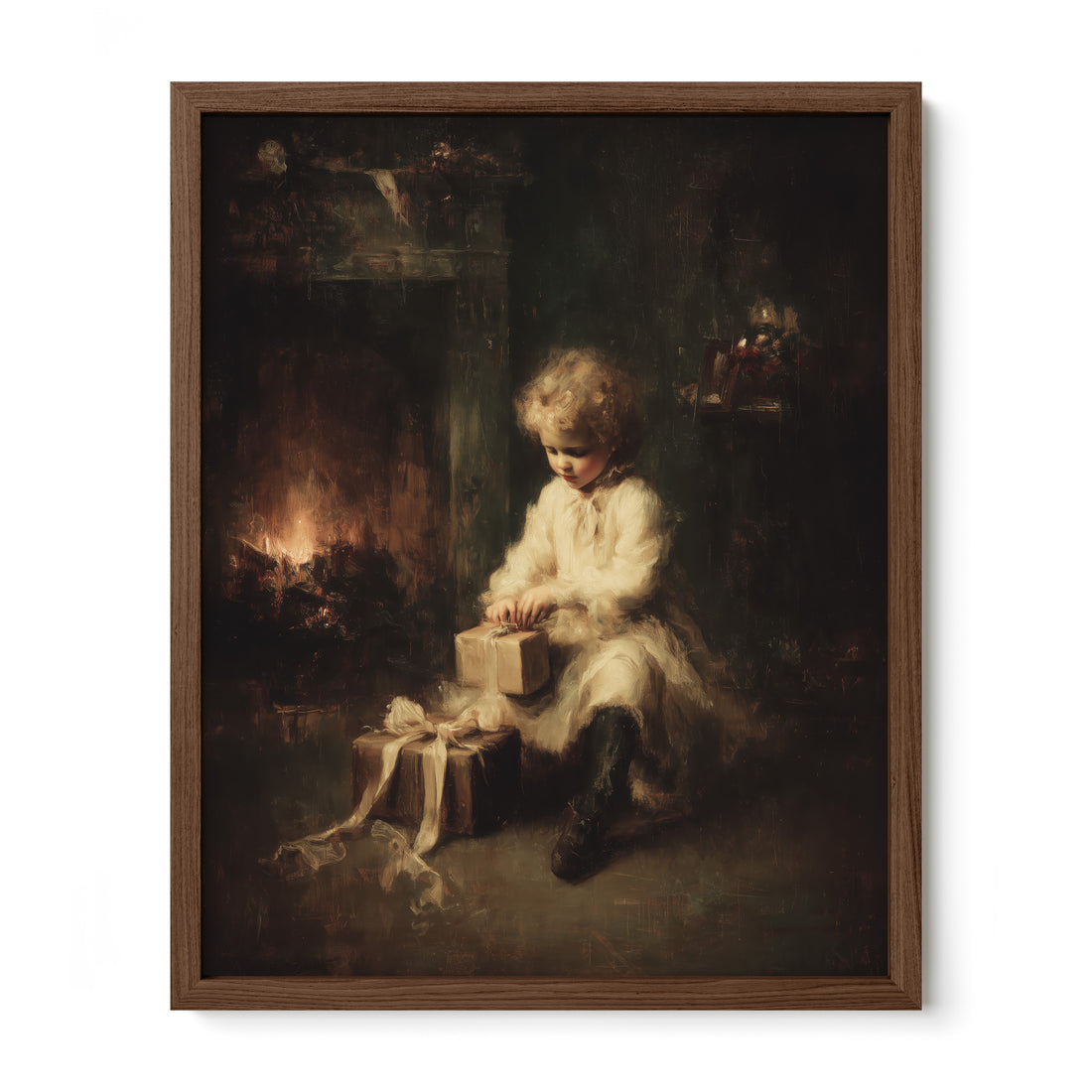 Winter Gift Beside Fire