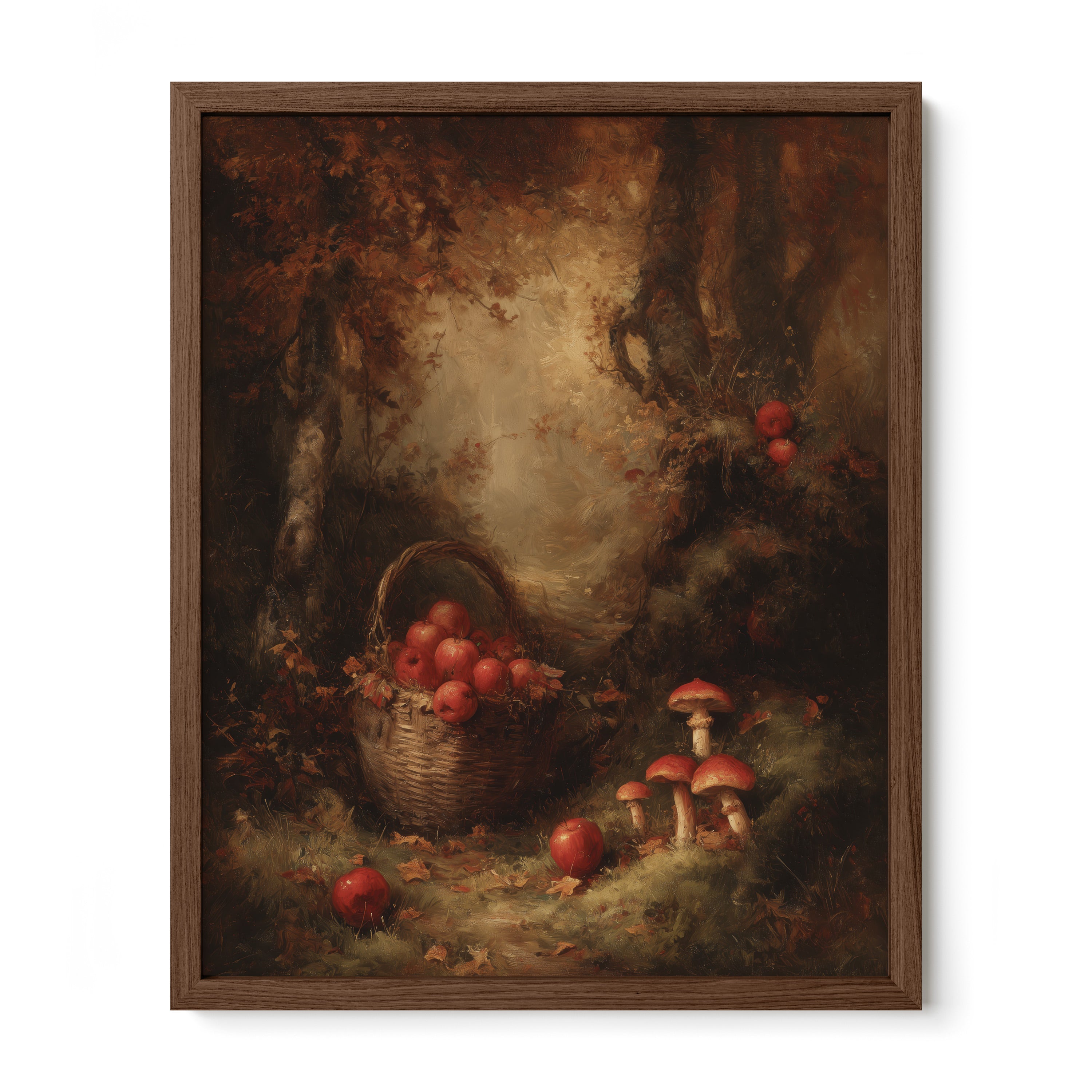 Apple Basket and Mushrooms