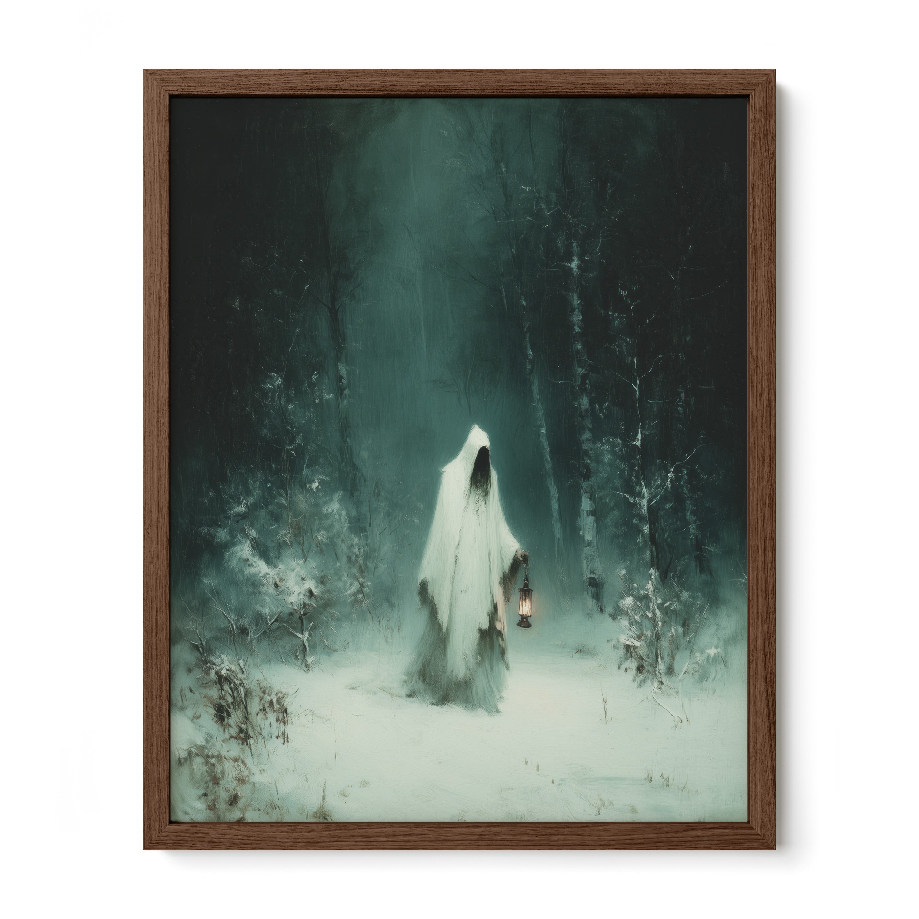 Ghostly Snow Walker in Forest