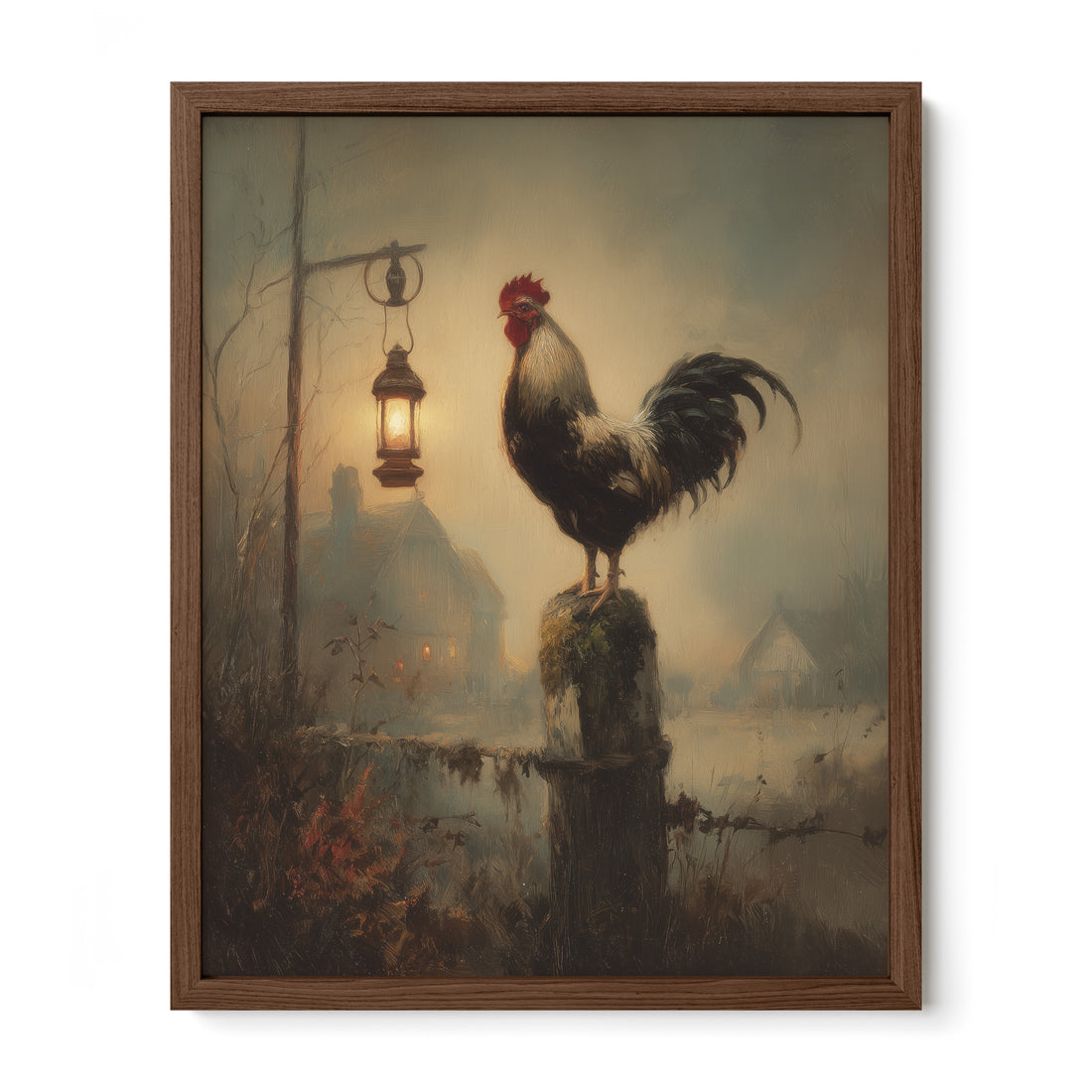 Rooster Under Lantern