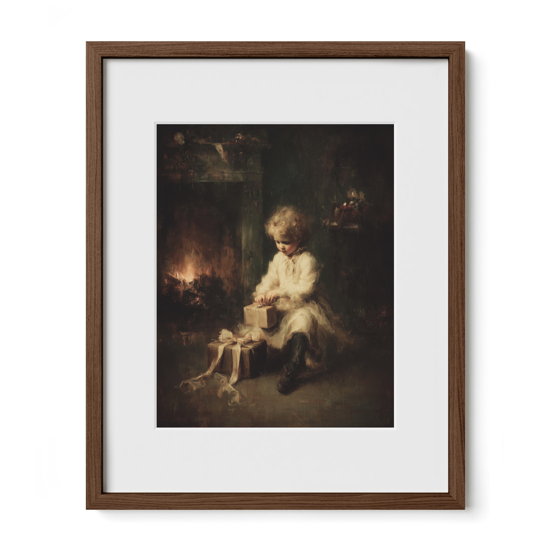Winter Gift Beside Fire